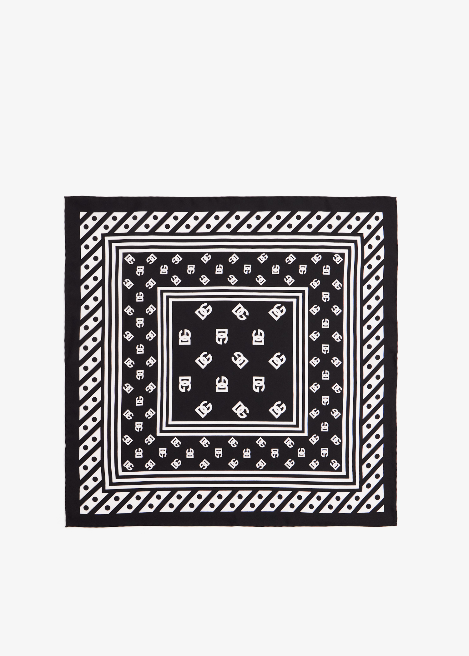 

DG logo print silk twill foulard, Printed