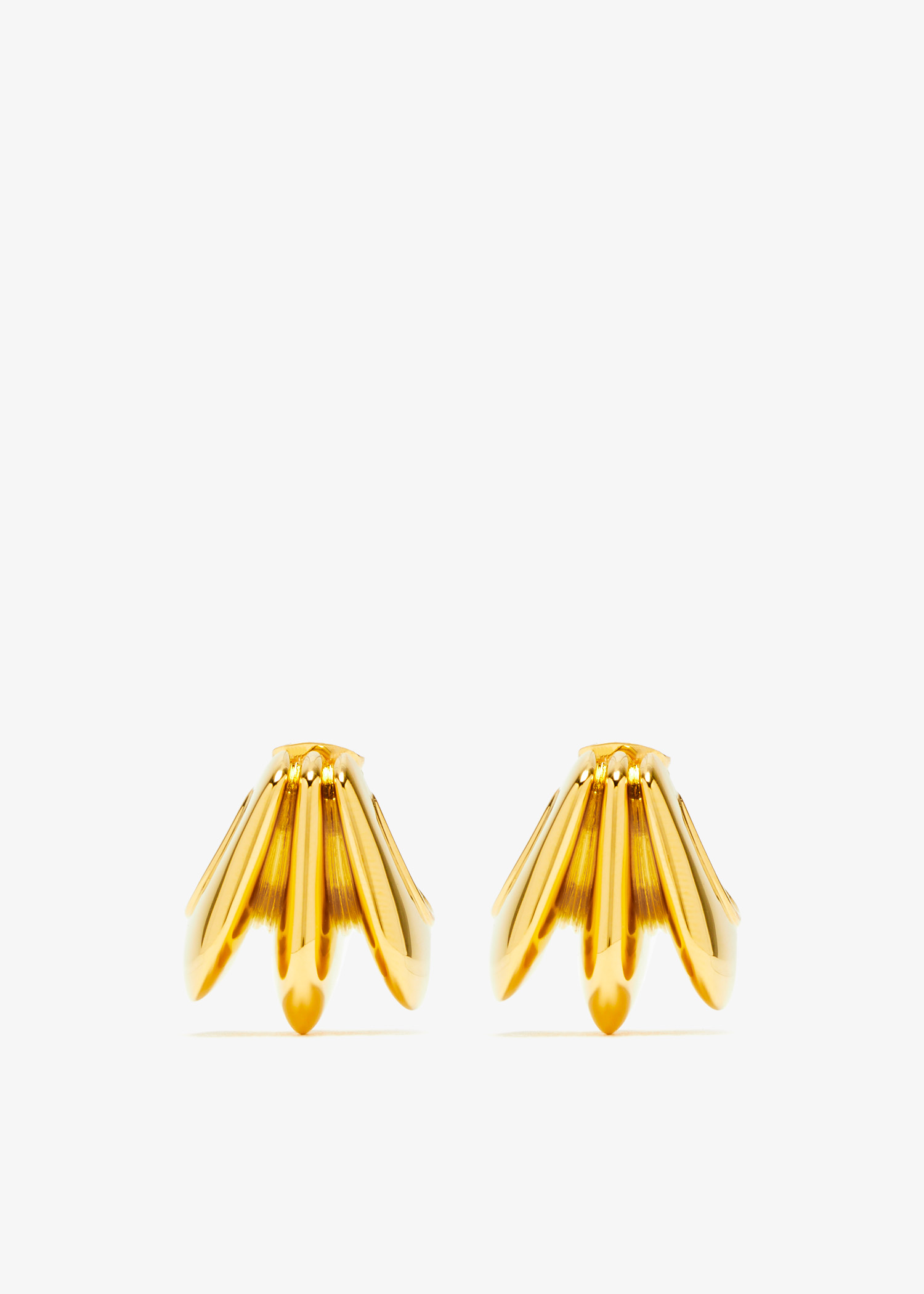 

Hera Dome Triple Ridge hoop earrings, Gold