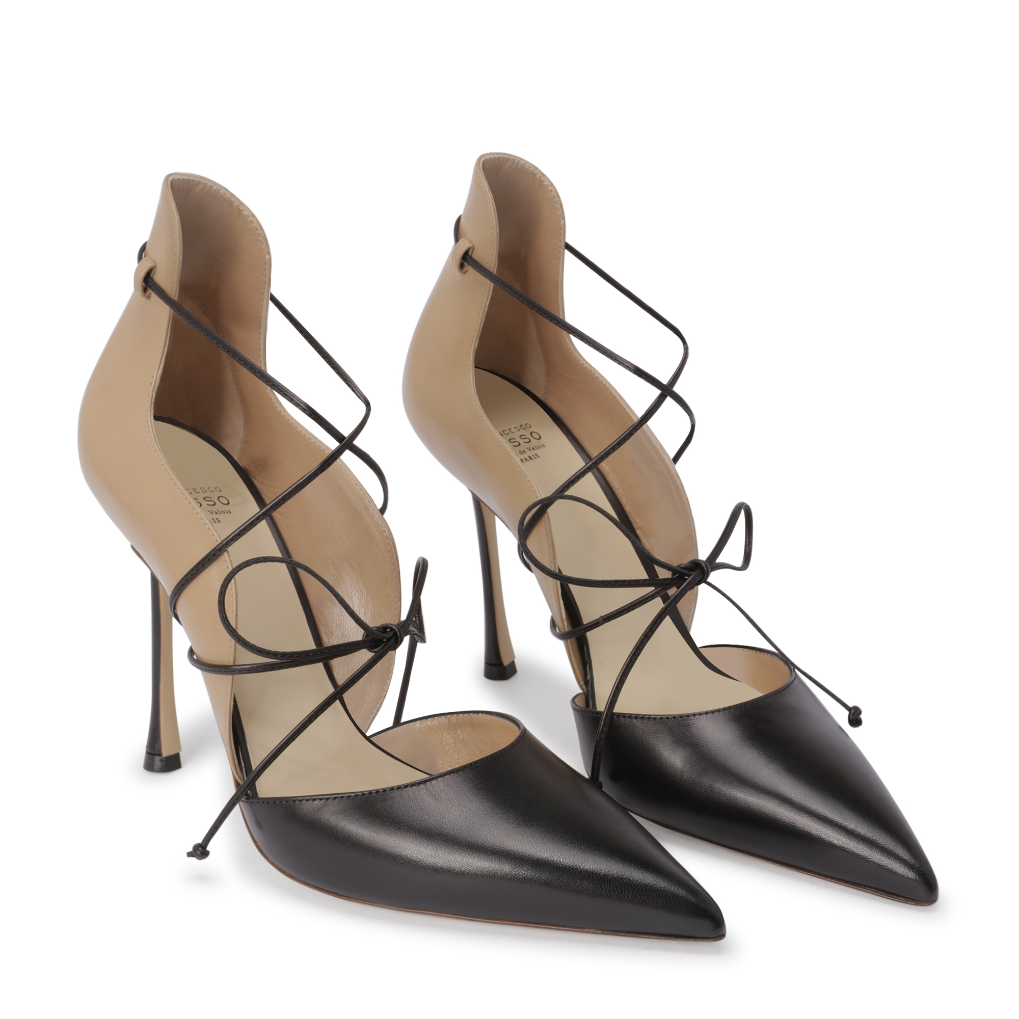

Two-tone leather pumps, Black