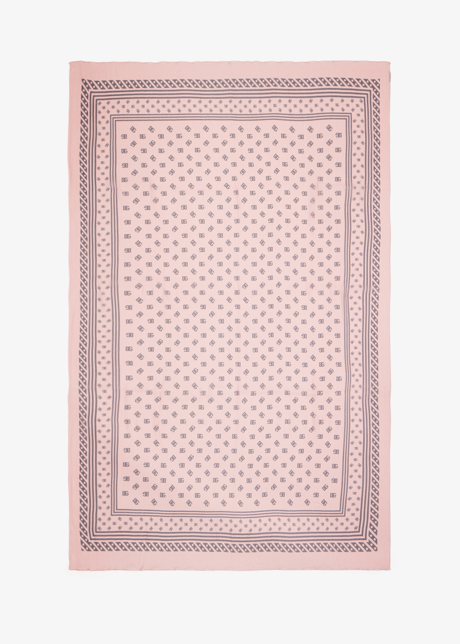 

DG logo print silk crepon scarf, Printed