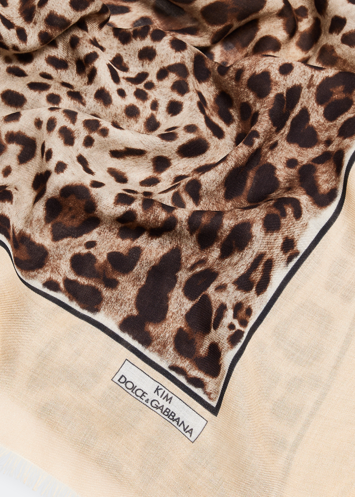 

KIM printed cashmere and modal scarf, Animal print