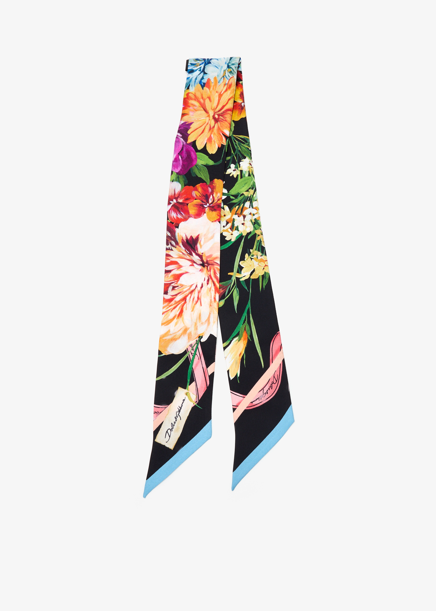 

Floral-print silk twill headscarf, Printed