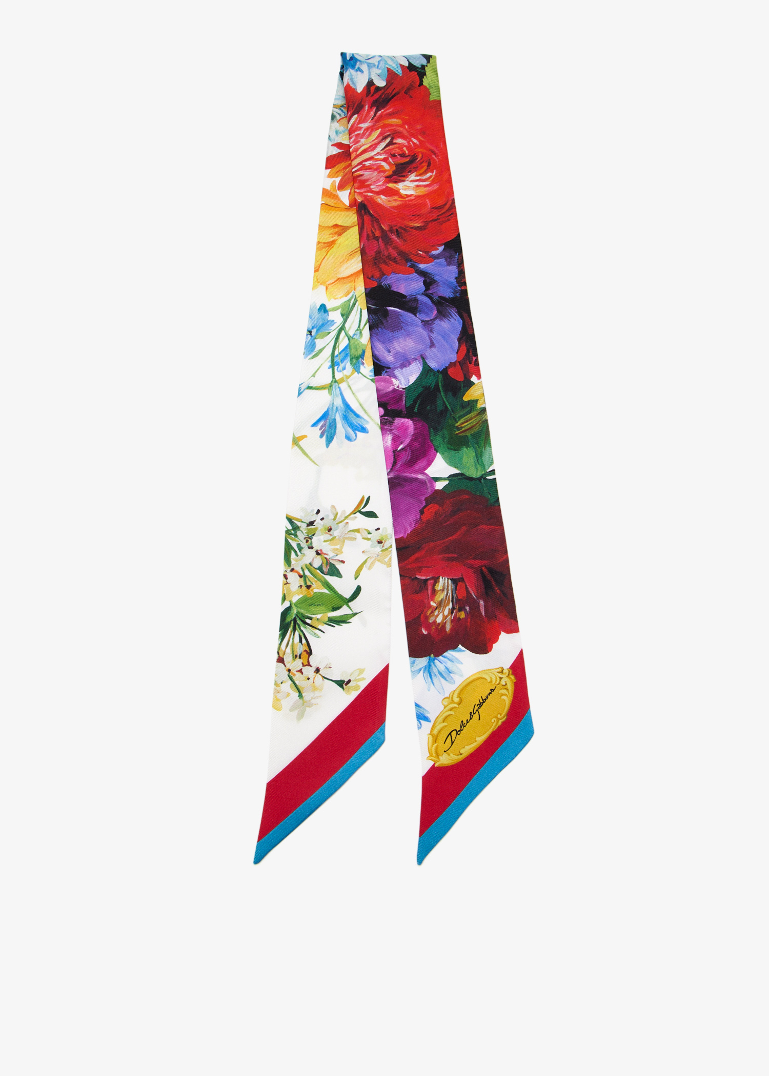 

Floral-print twill headscarf, Printed