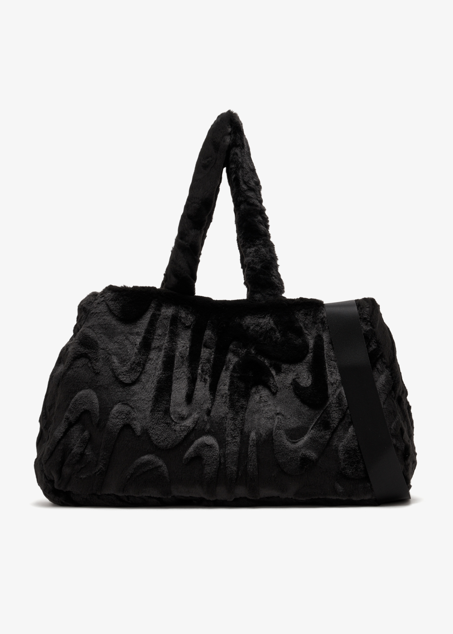 

Faux Fur tote bag, Black