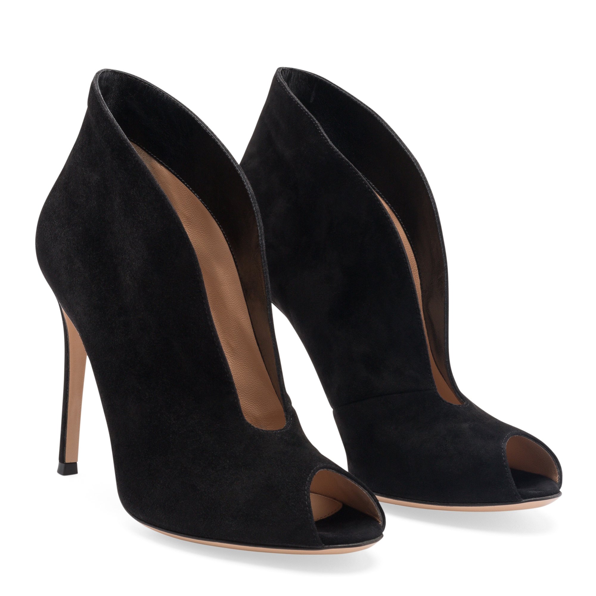 

Vamp suede boots, Black