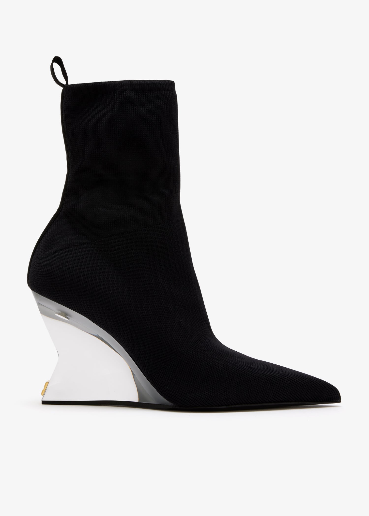 

Knit wedge ankle boots, Black