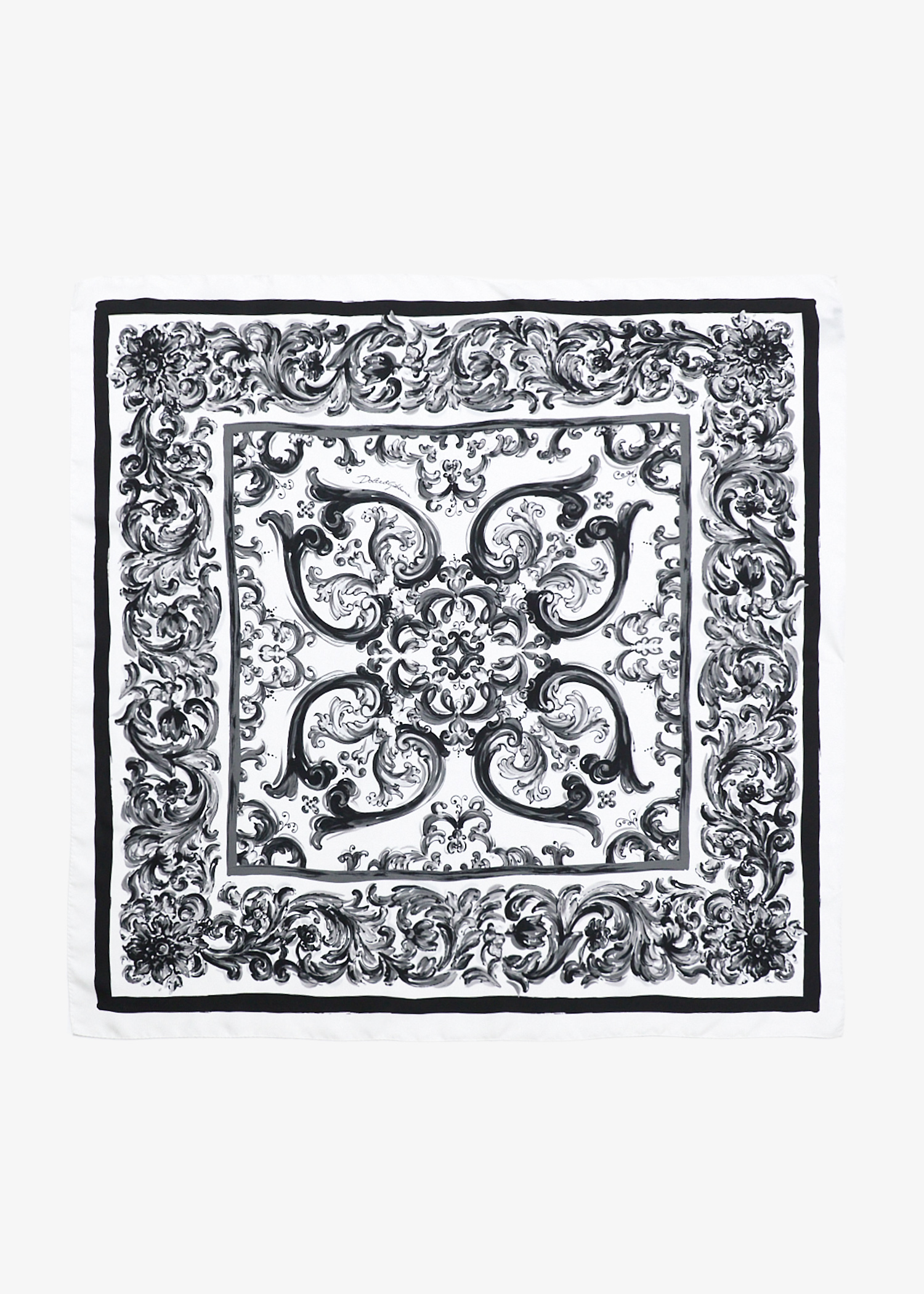 

Maiolica-print silk twill scarf, Printed