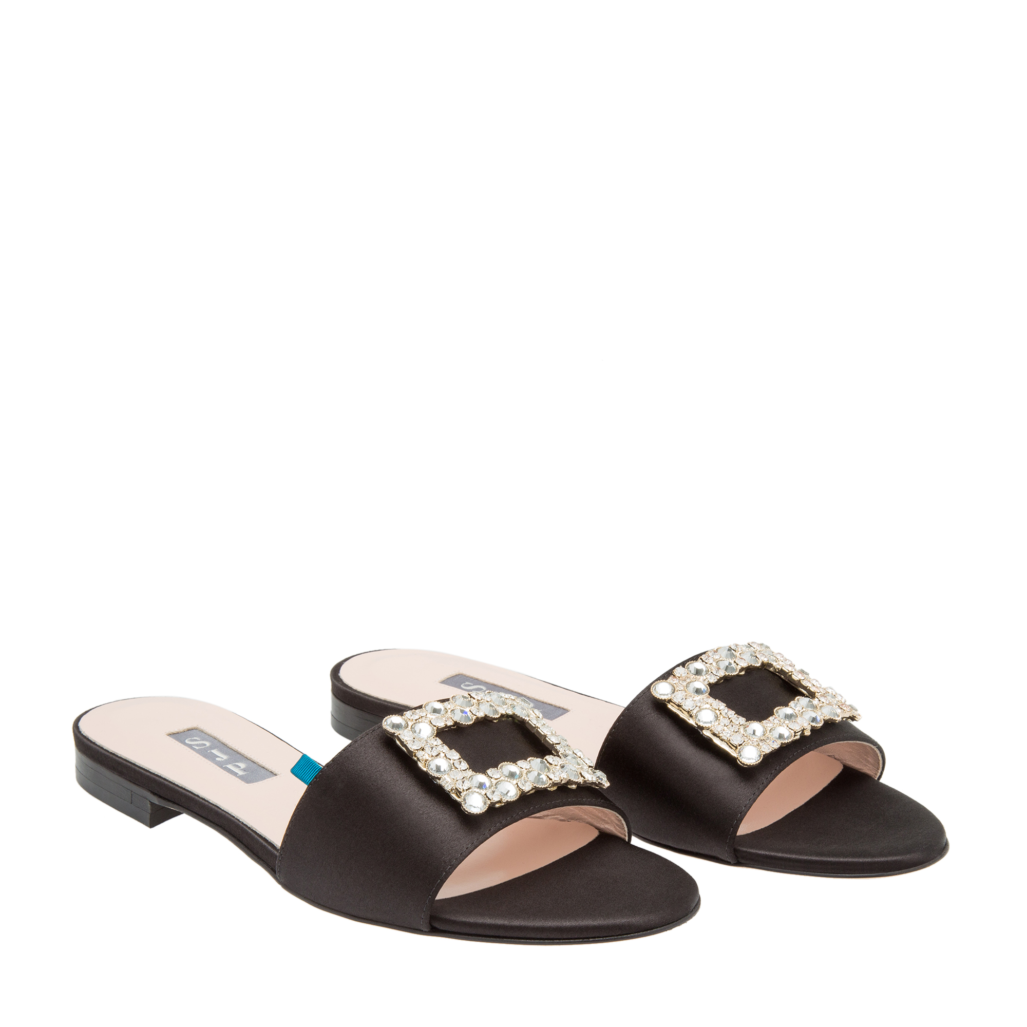 

Grace satin sandals, Black