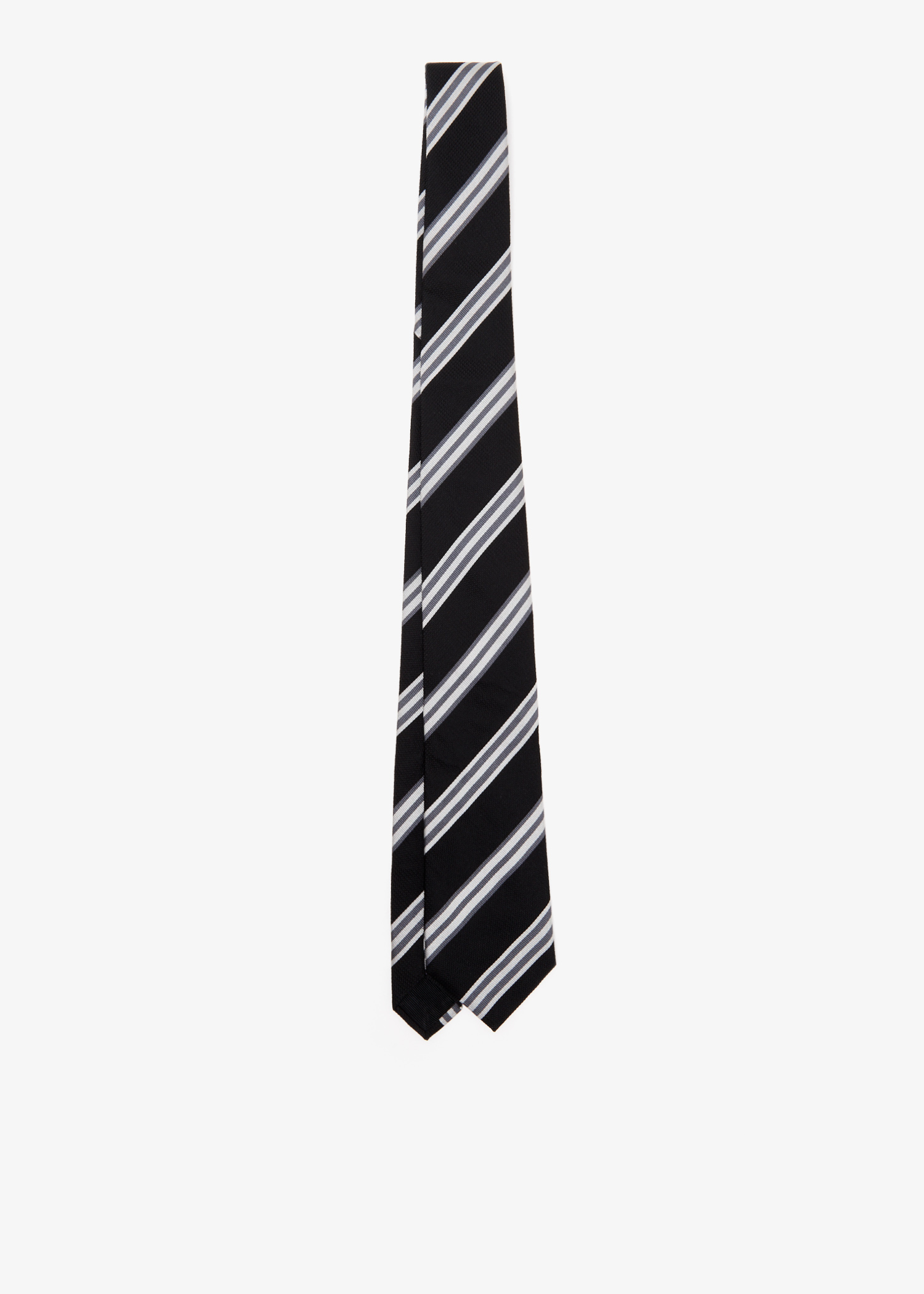 

Striped jacquard tie, Black