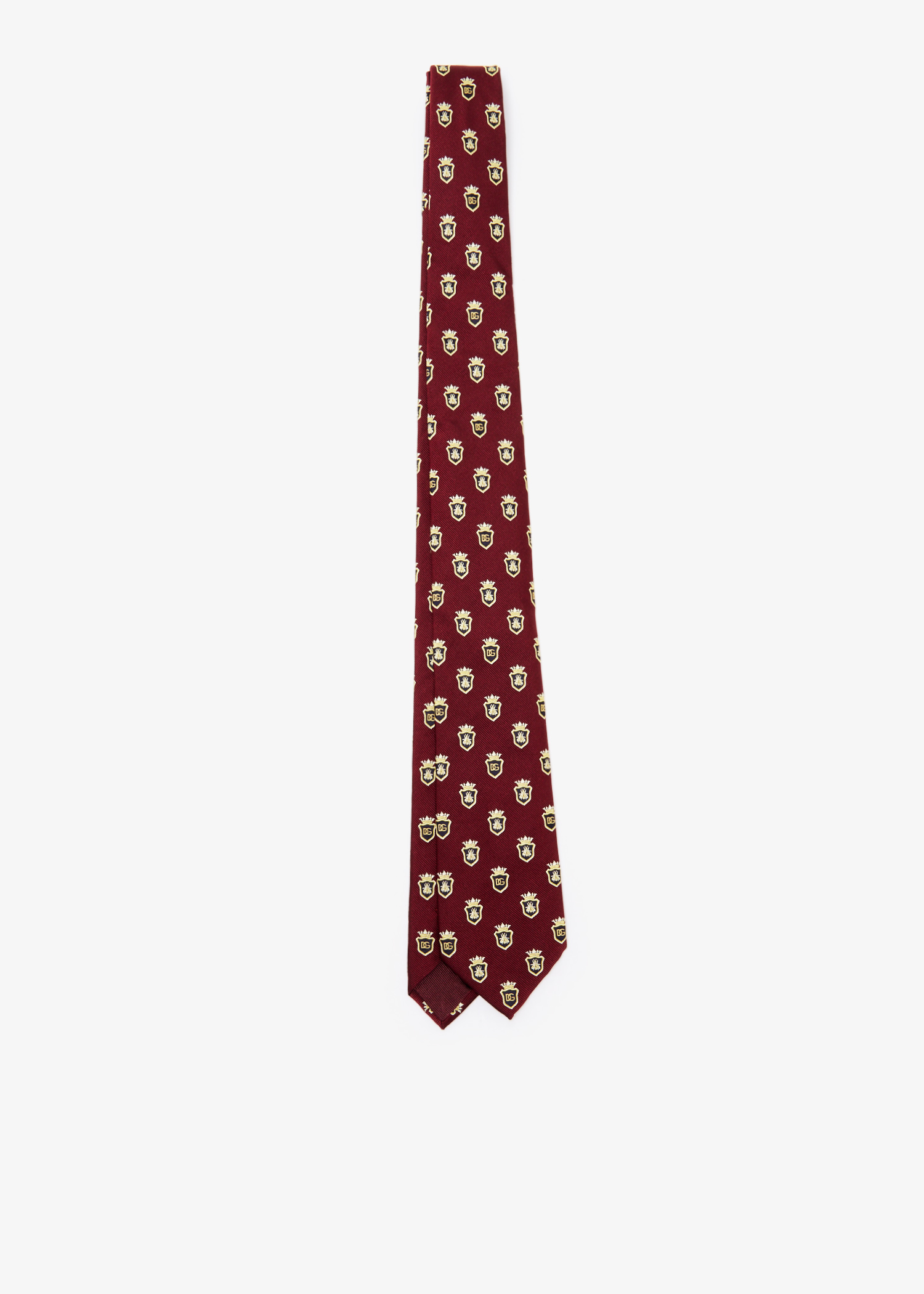 

Heraldic Shields jacquard tie, Burgundy
