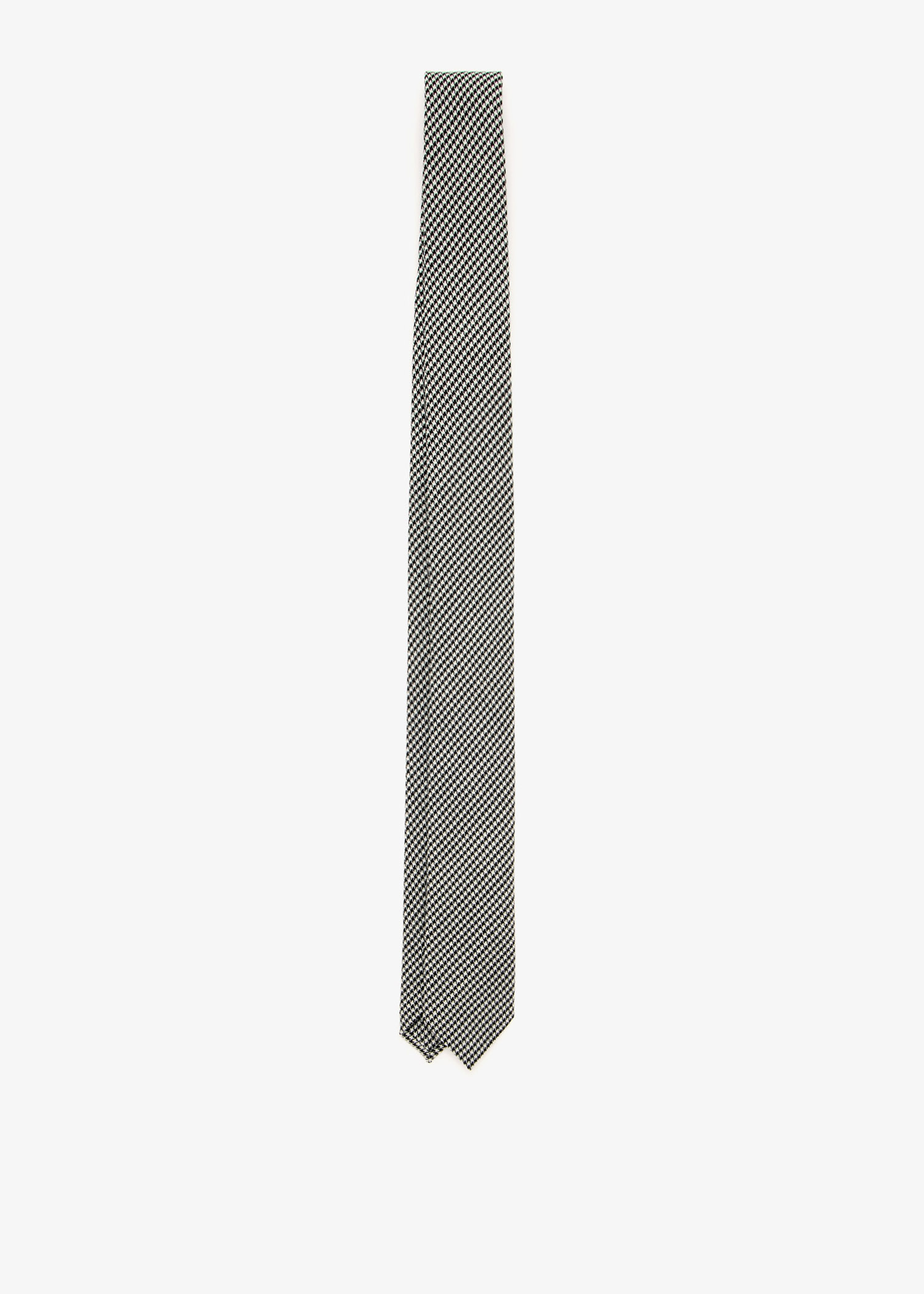 

Houndstooth wool tie, Grey