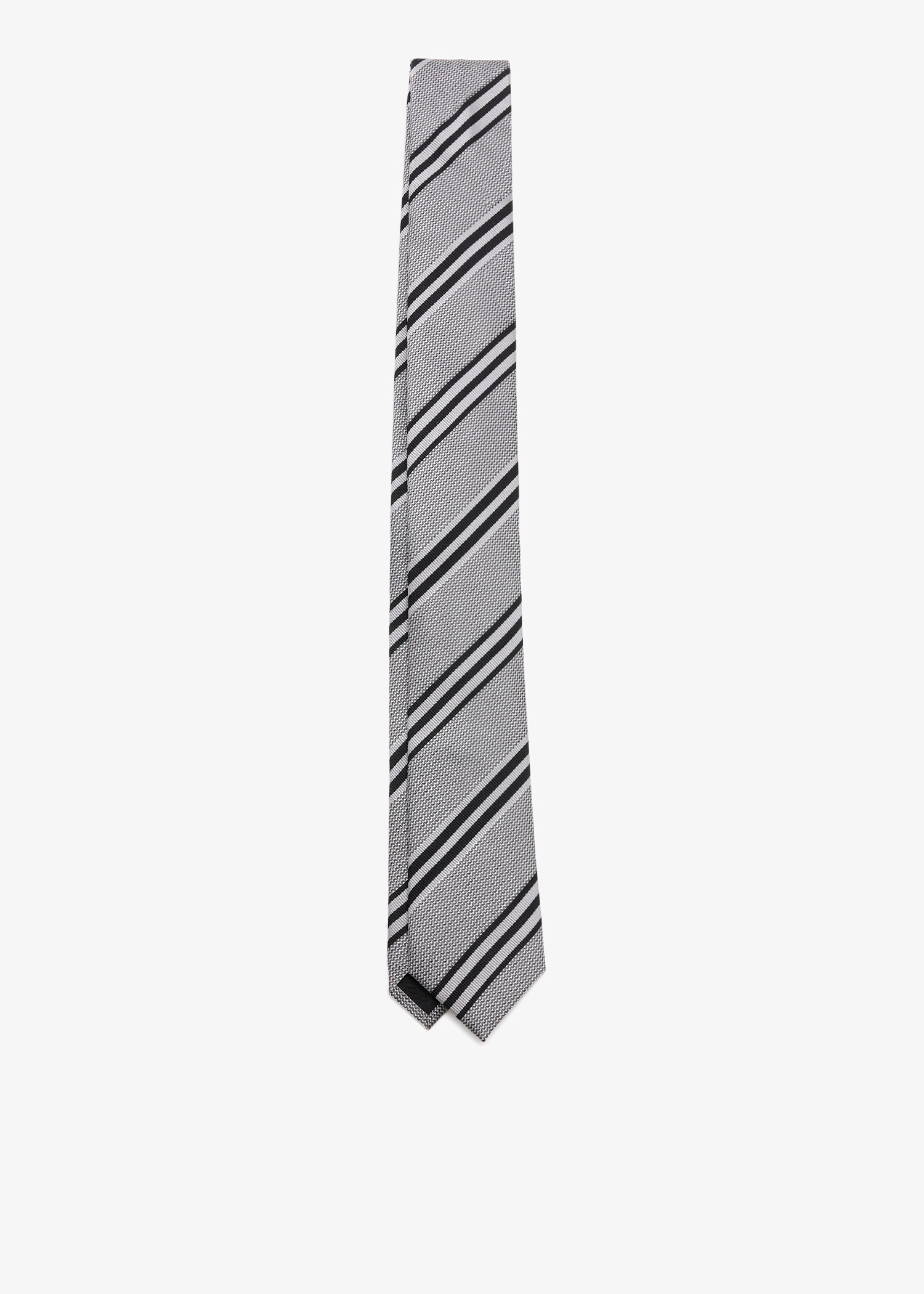 

Striped Jacquard tie, Grey