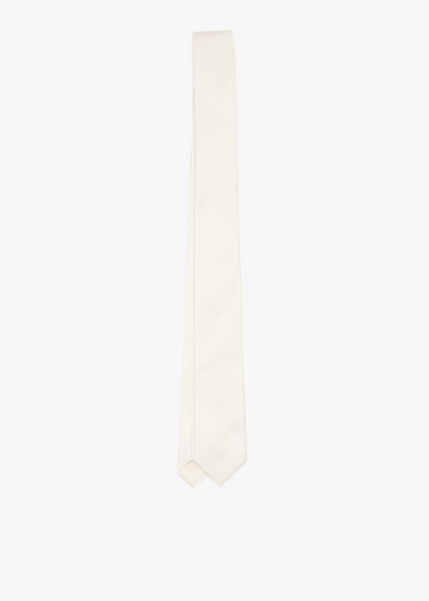 

DG logo silk tie, White