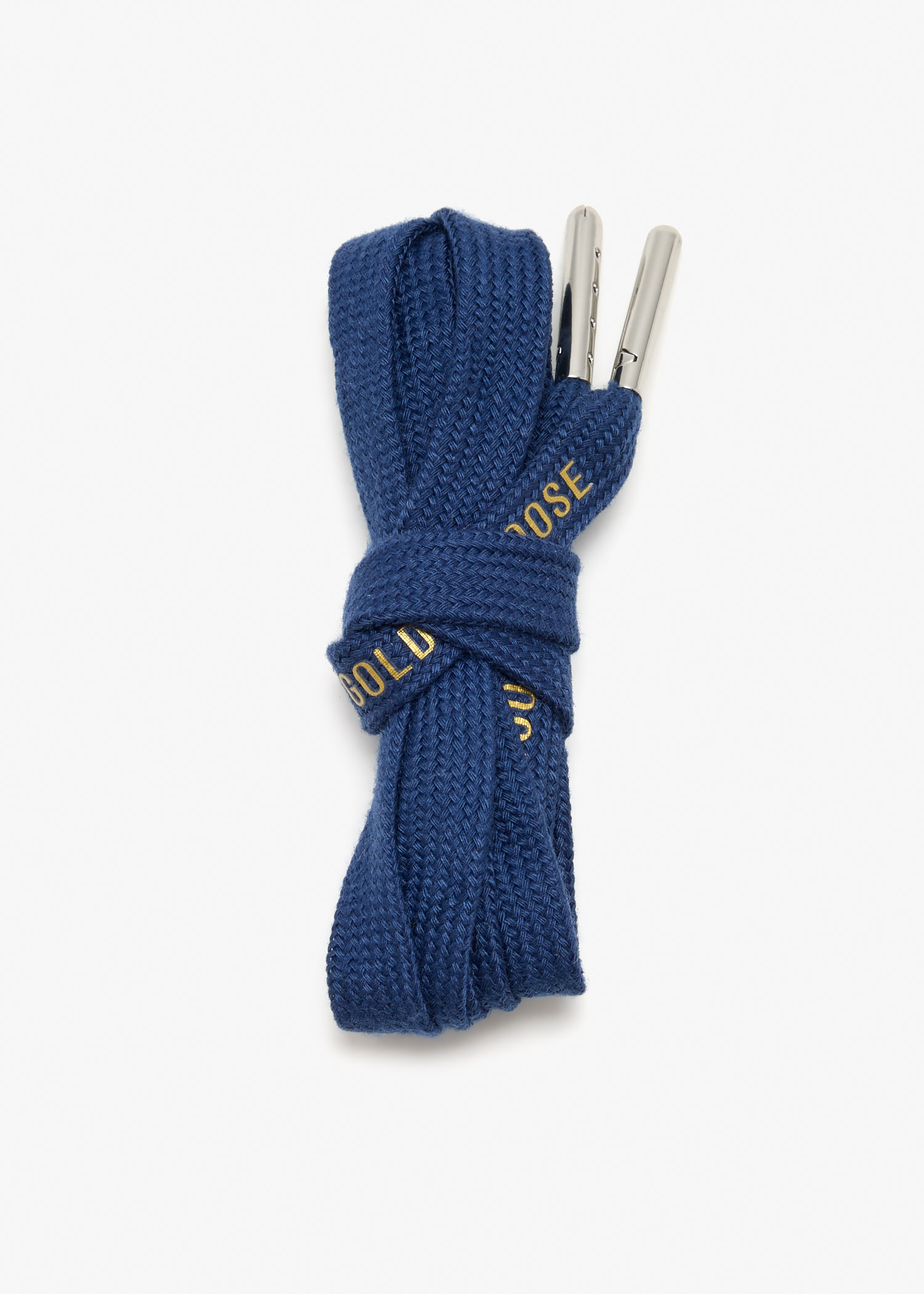 

Cotton logo laces, Navy