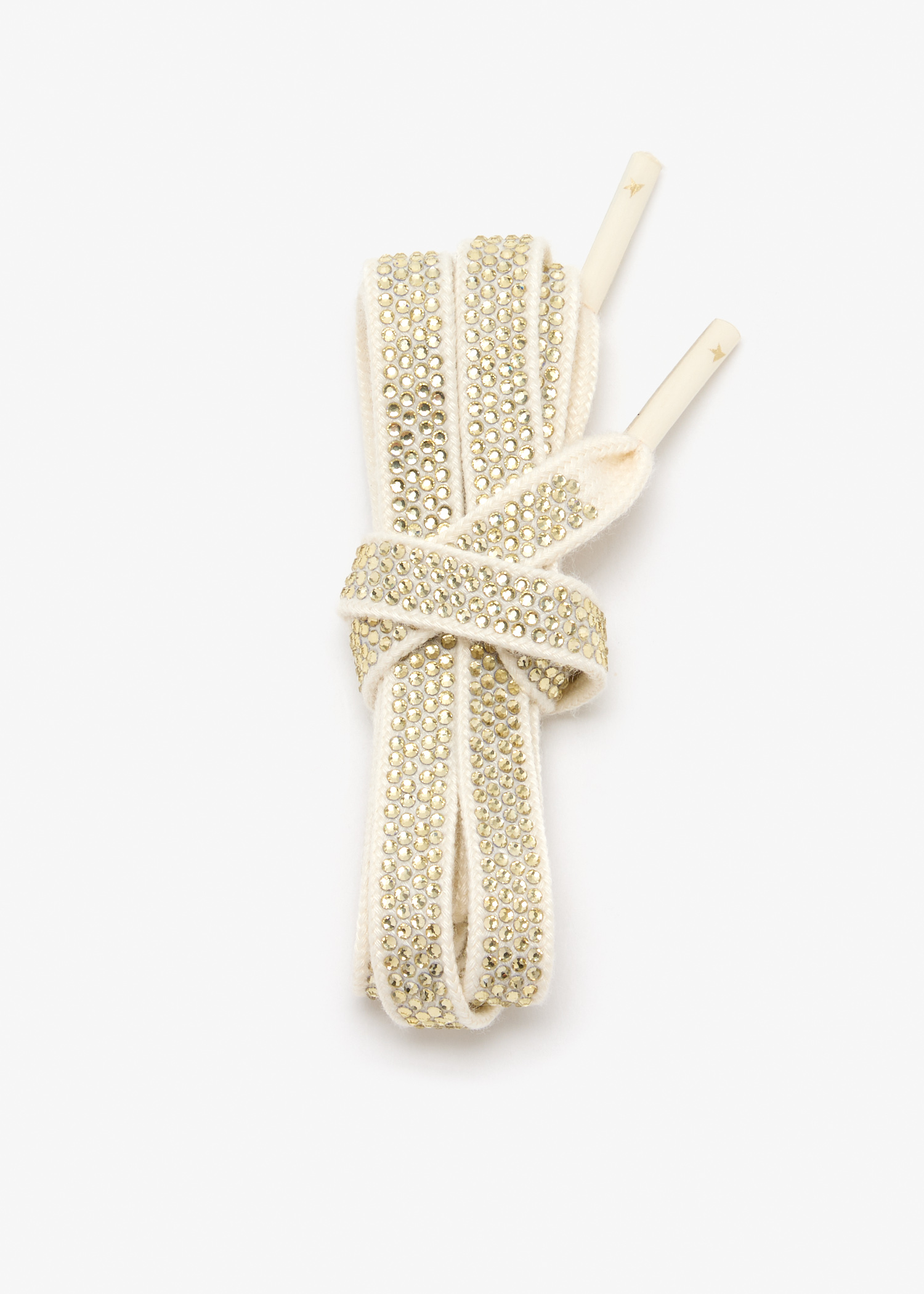 

Crystal-embellished cotton laces, White