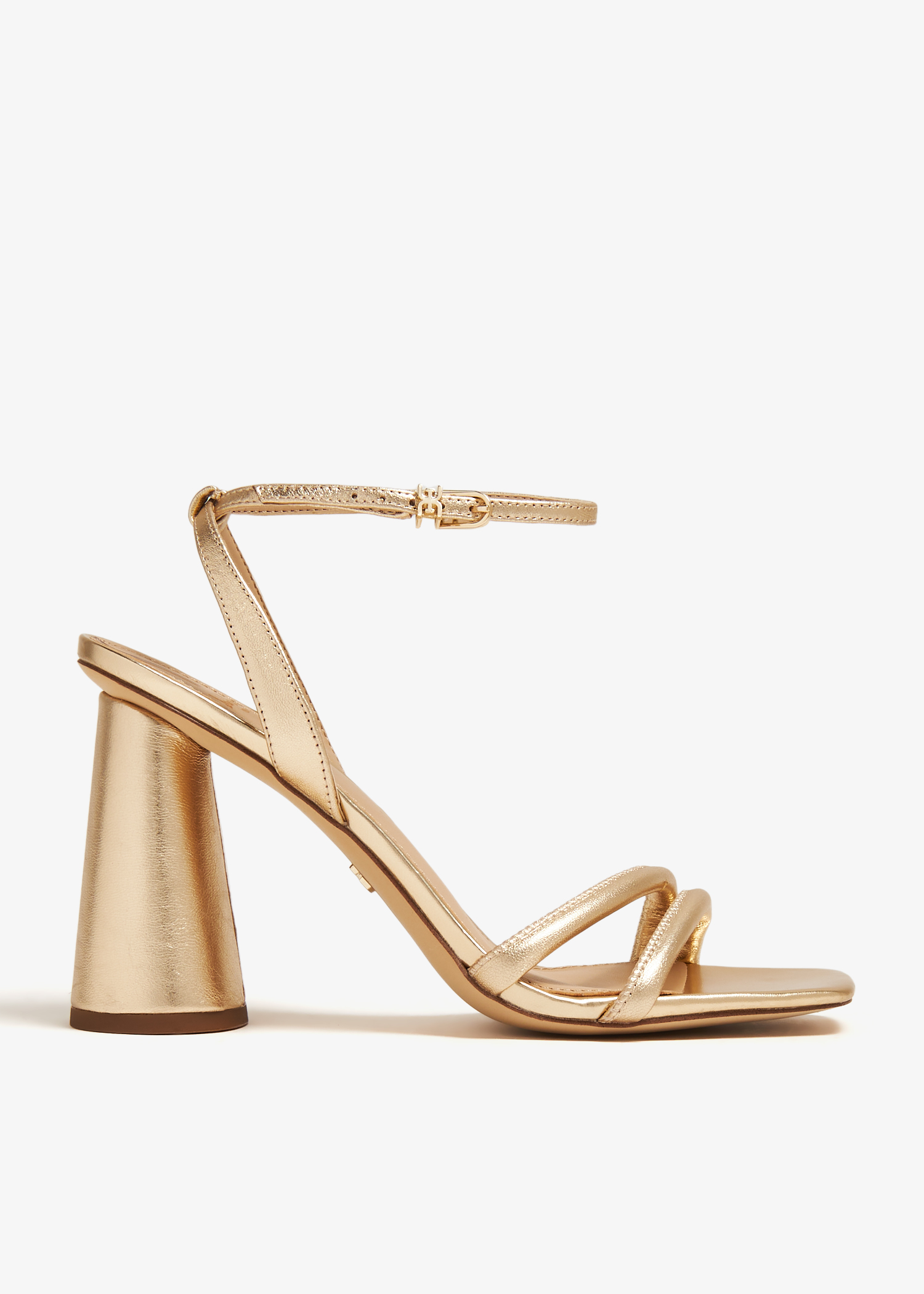 

Kia block heel sandals, Gold