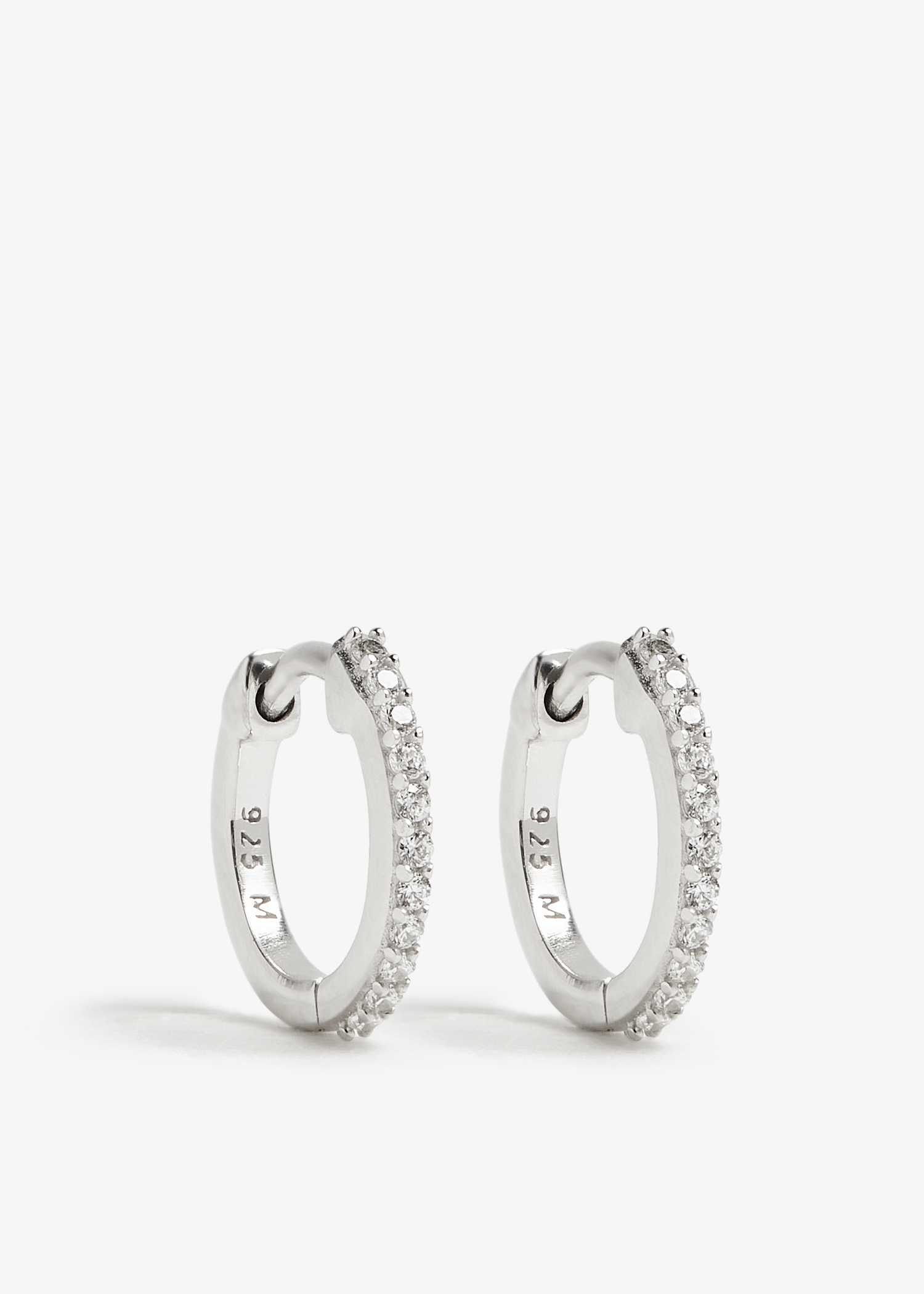 

Classic Pave huggies, Silver
