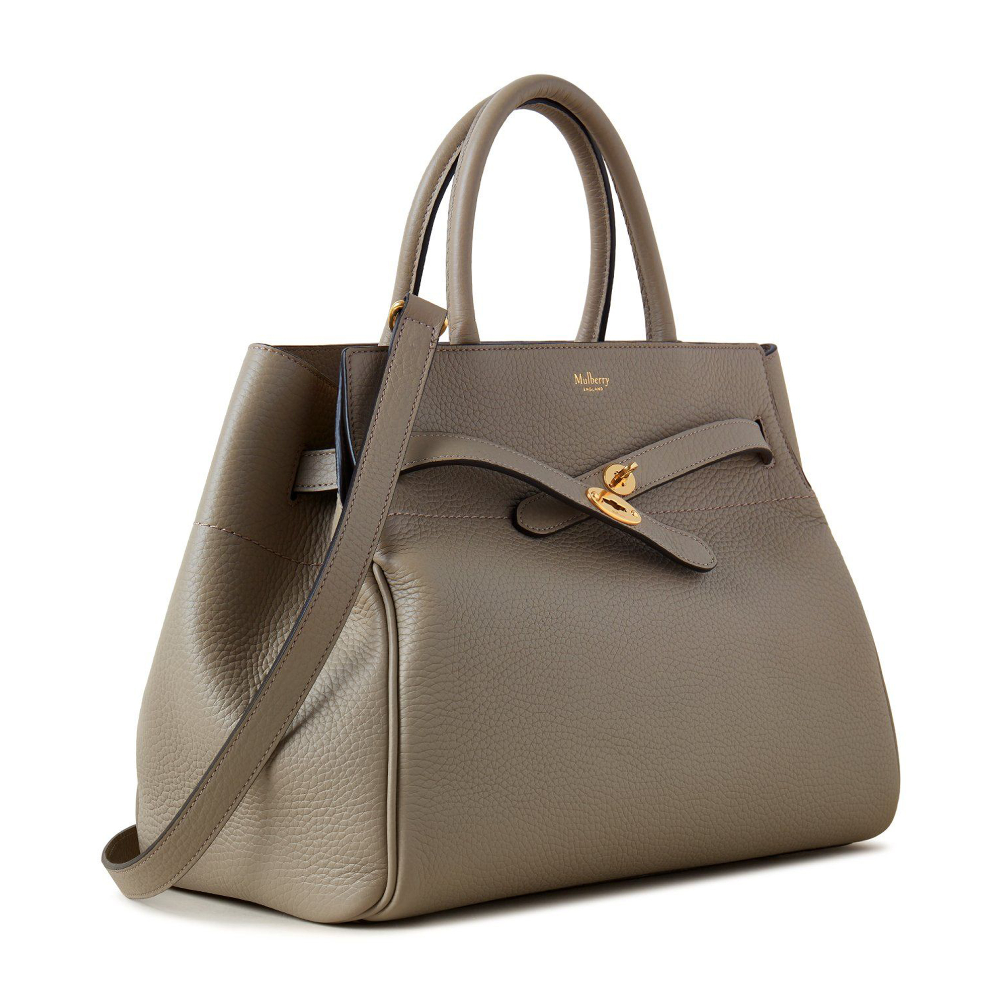 

Belted Bayswater top-handle bag, Grey