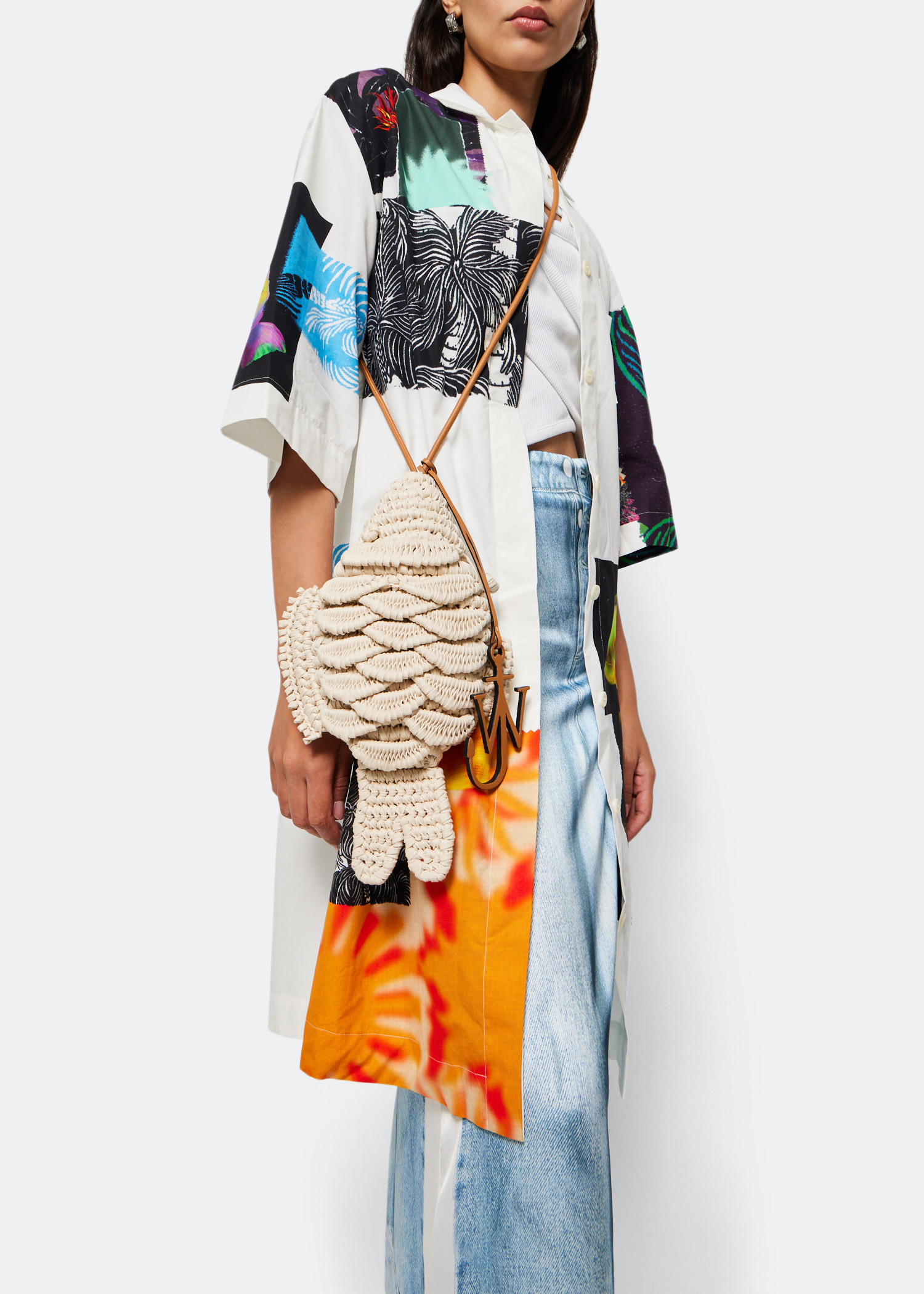 

Fish shoulder bag, Beige