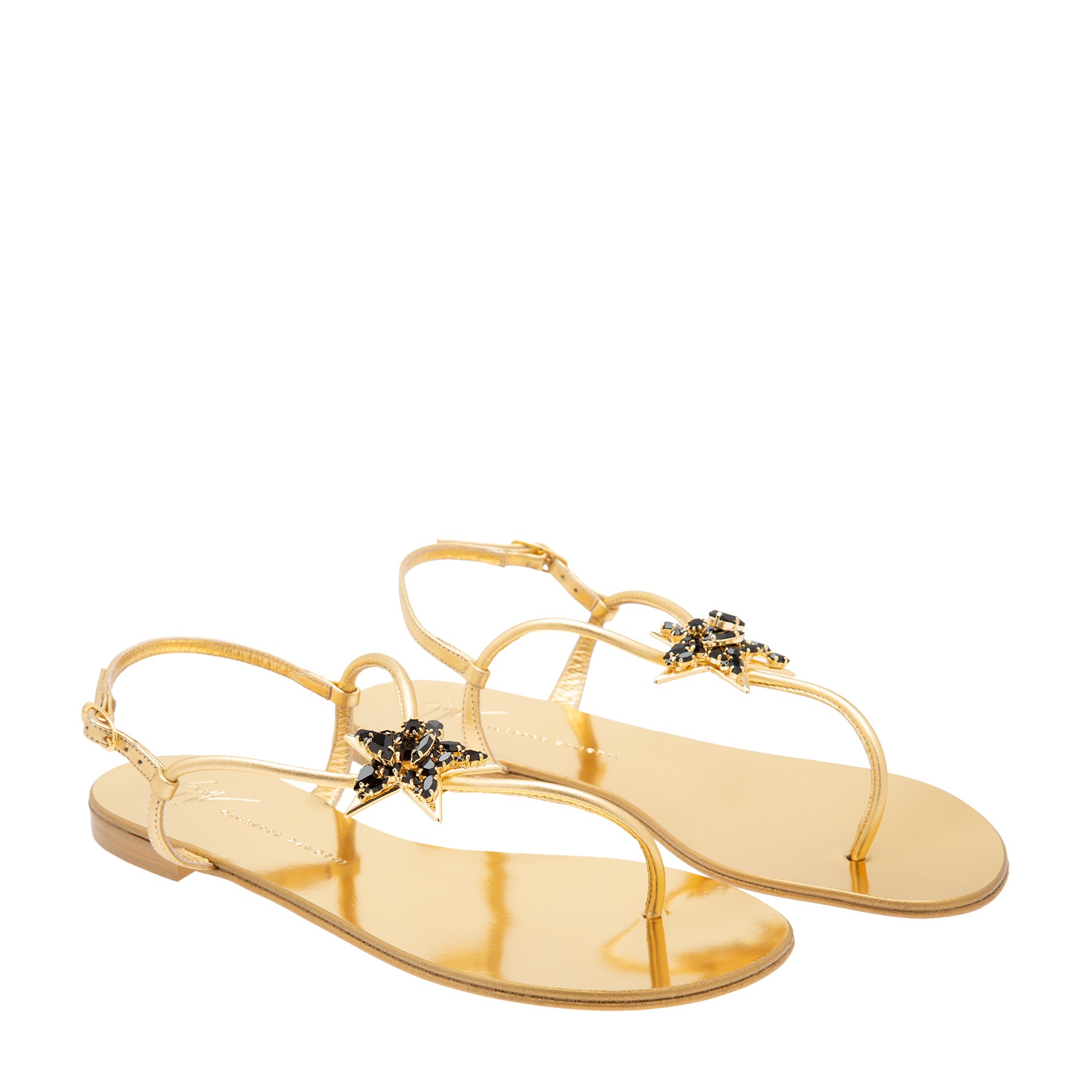 

Hollie leather sandals, Gold