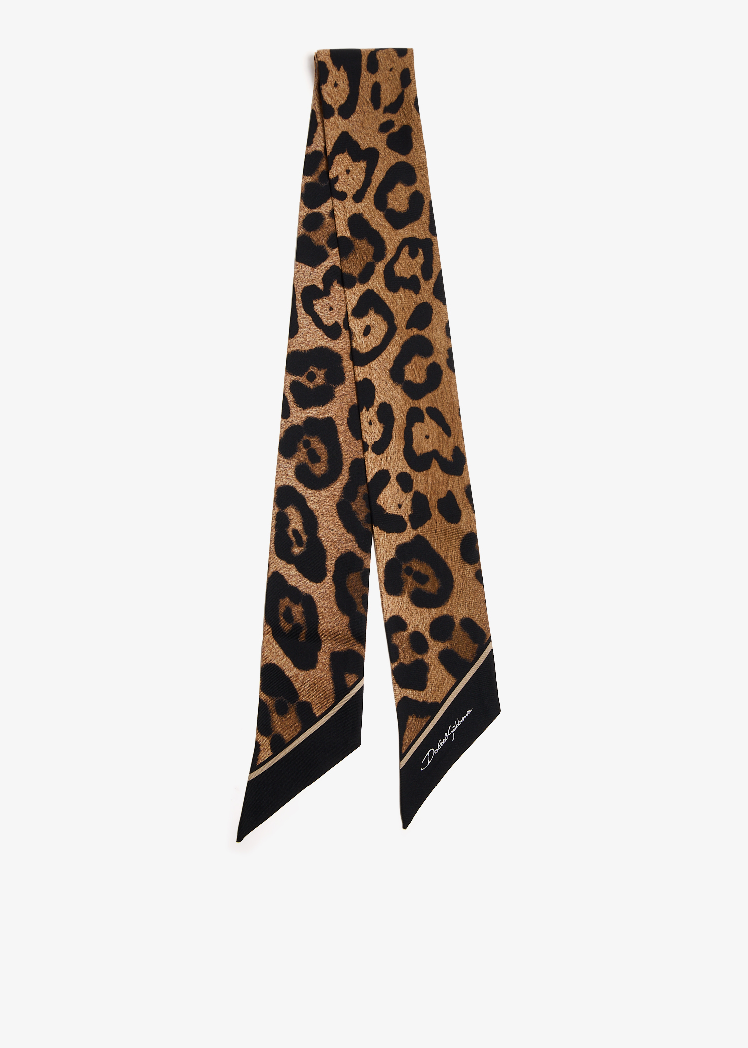 

Leopard-print twill headscarf, Animal print