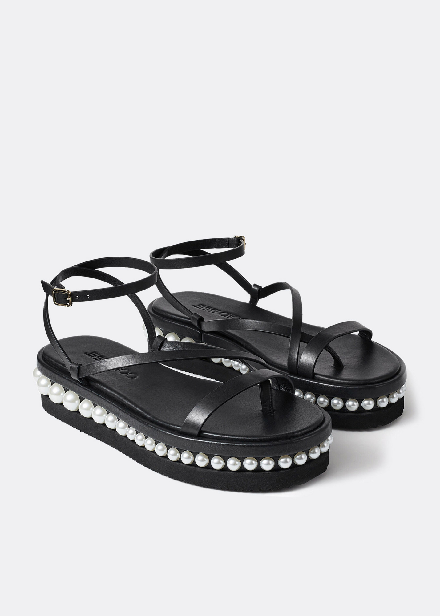 

Pine platform sandals, Black