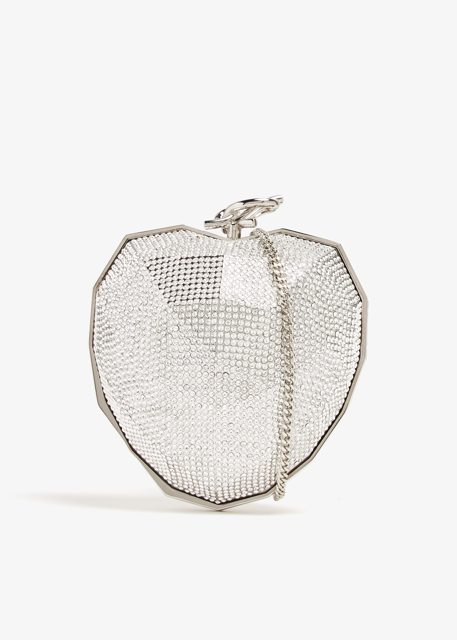 

Faceted Heart clutch, Silver