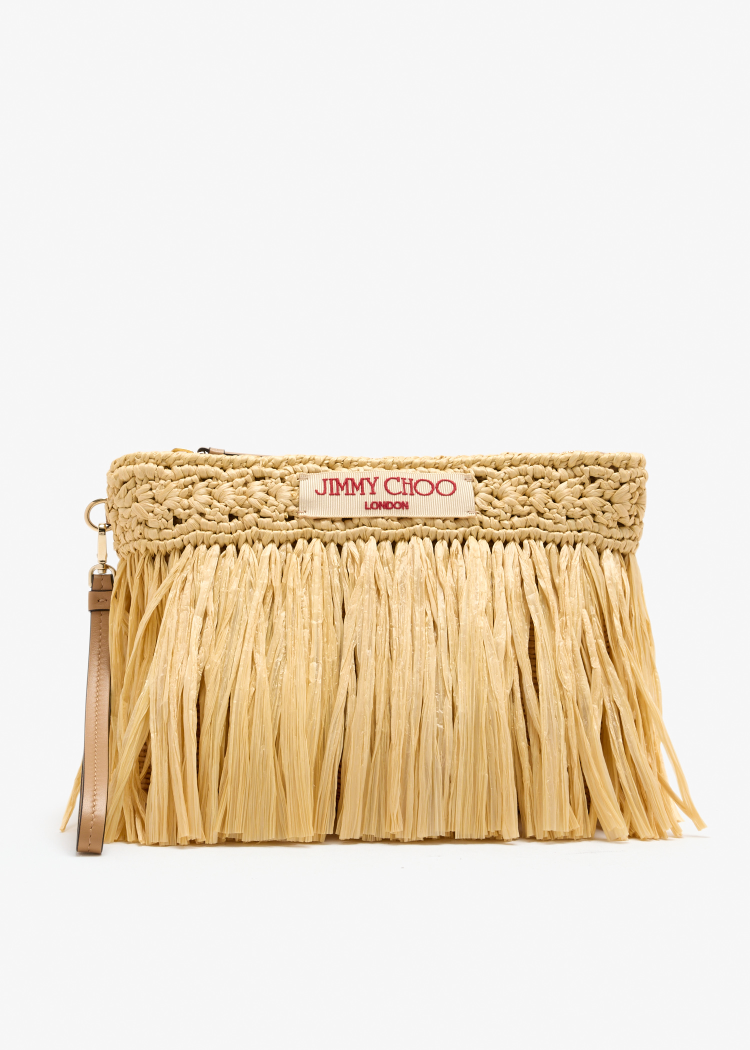

Raffia pouch, Beige