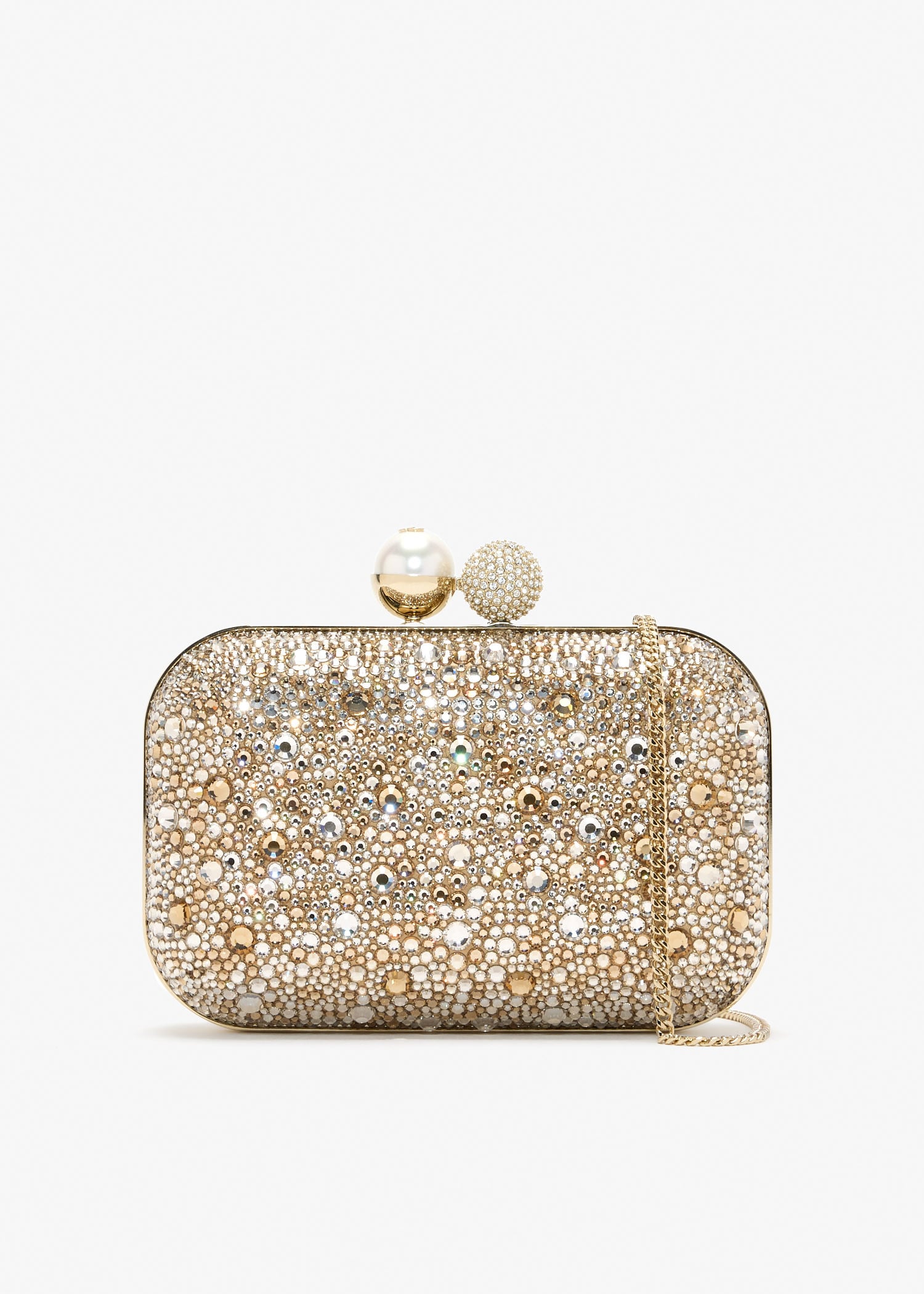 

Cloud satin clutch, Gold