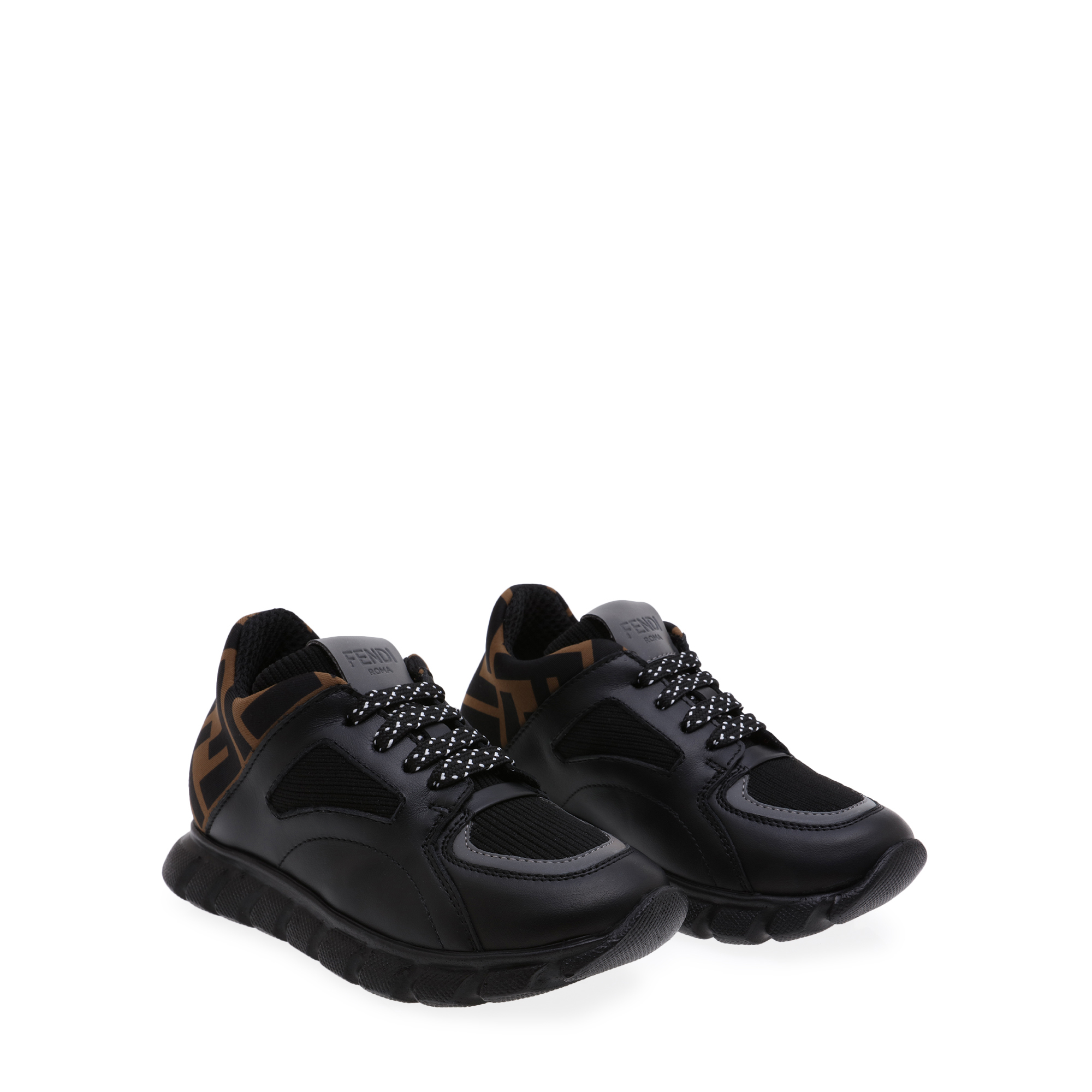 

FF logo sneakers, Black