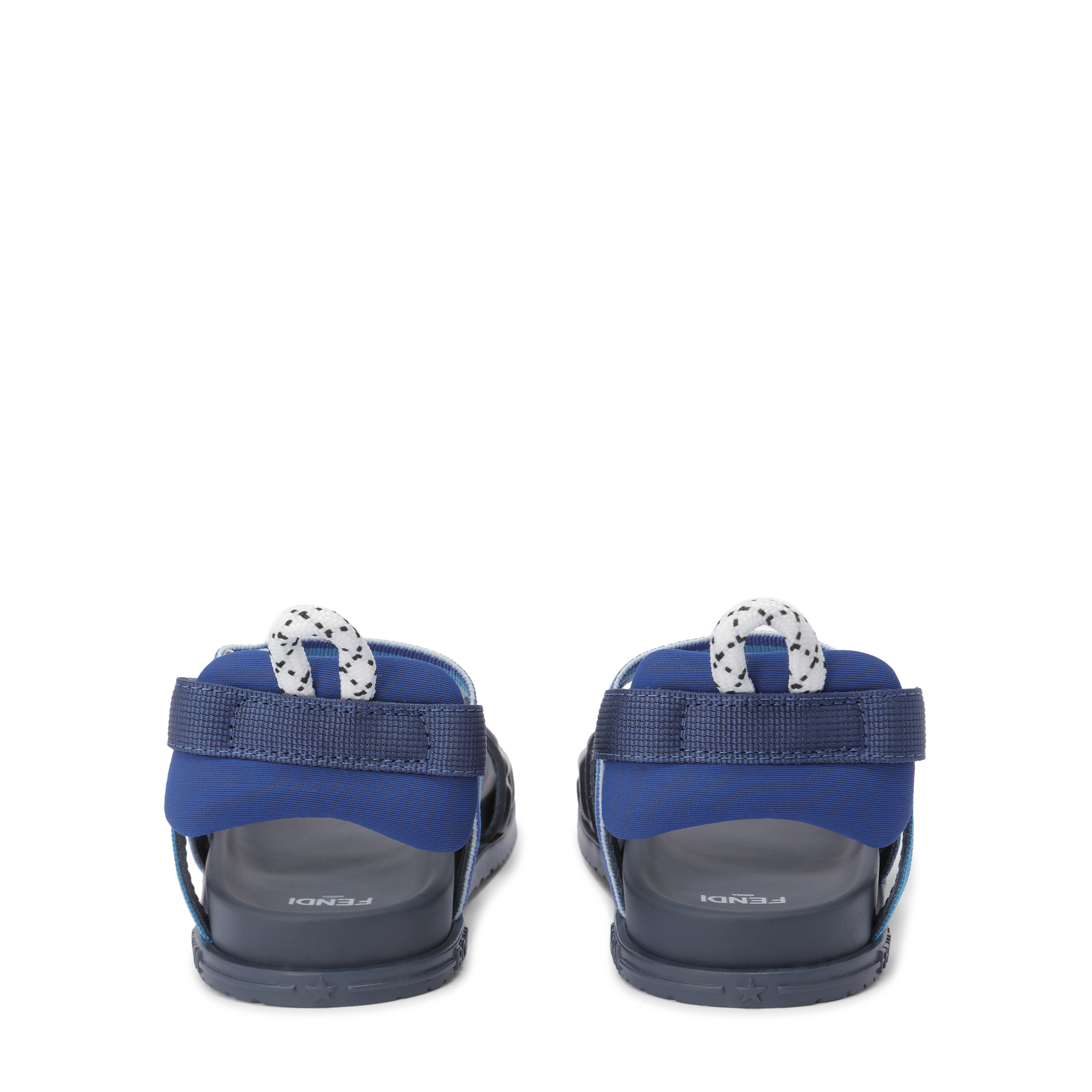 

Leather logo debossed sandals, Blue