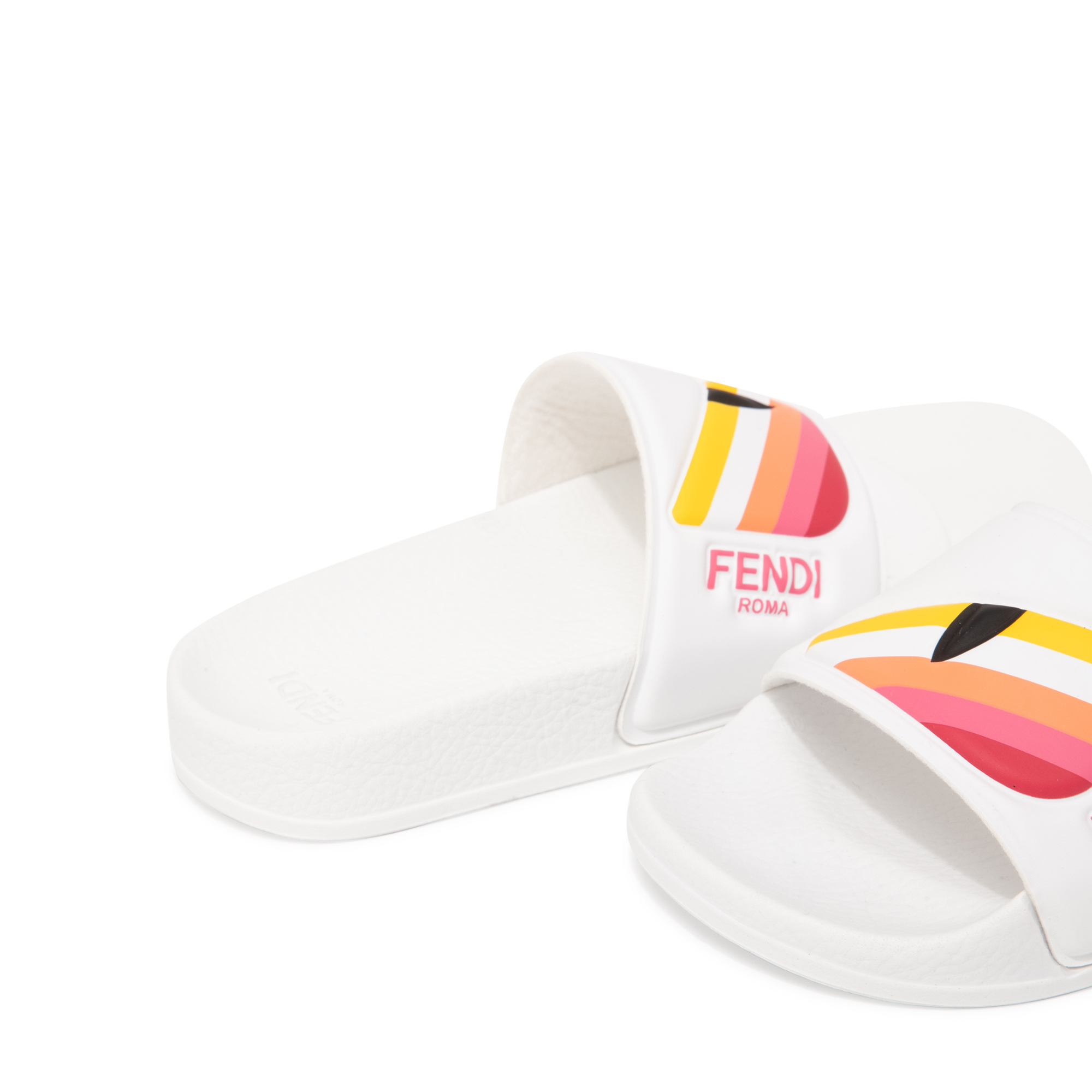 

Slide sandals, White