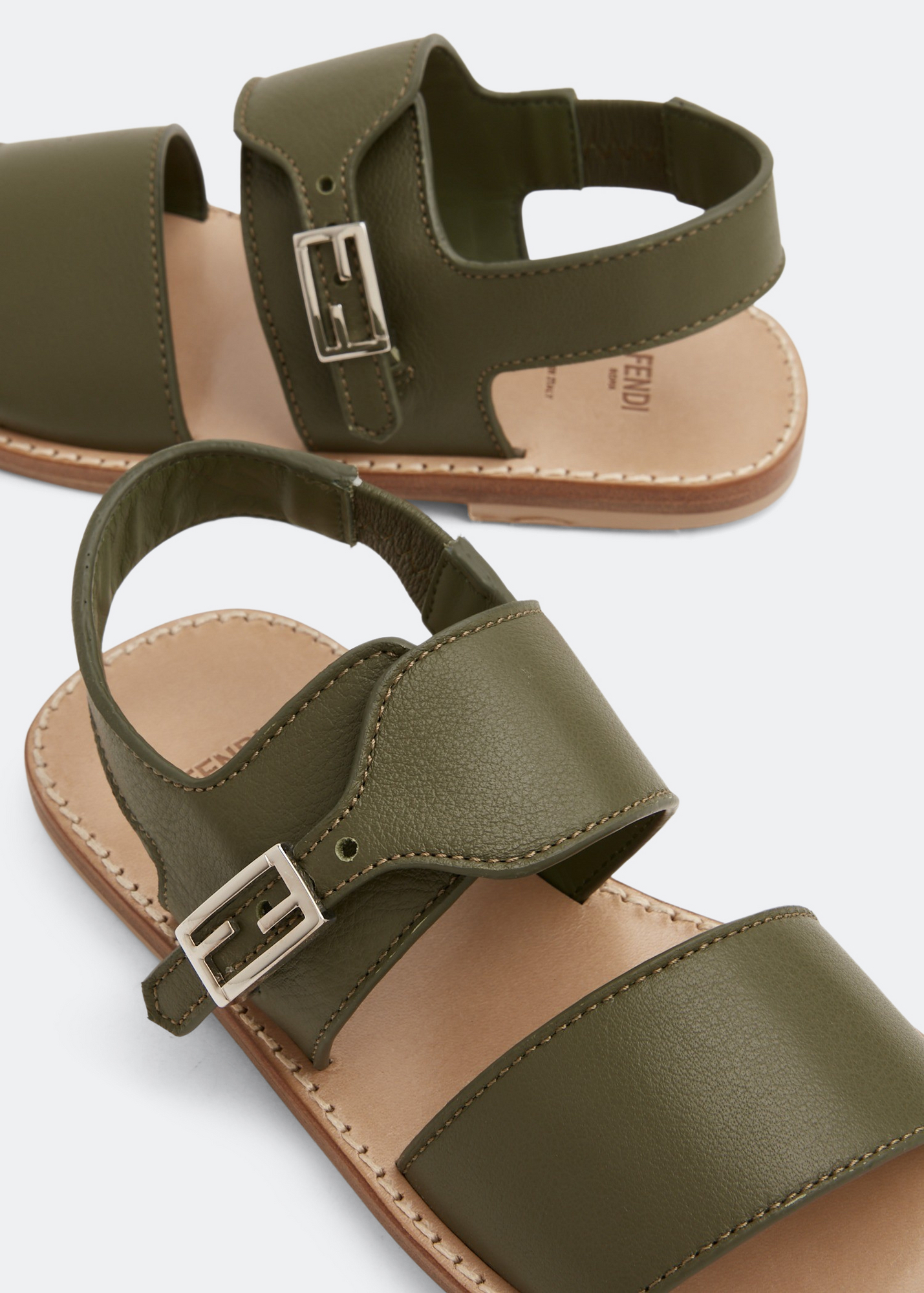

Leather sandals, Green
