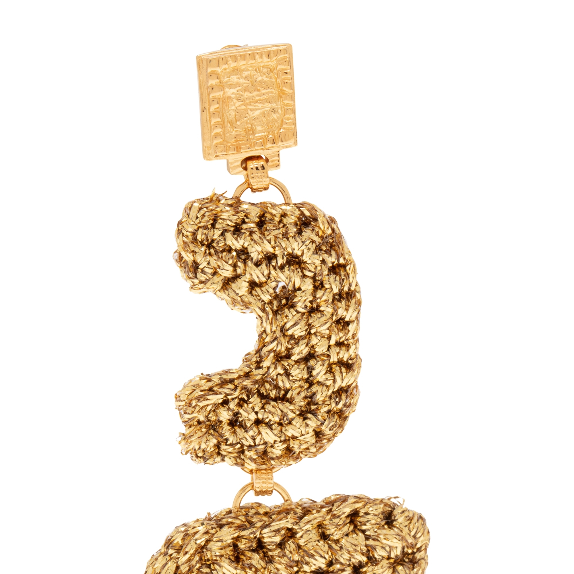 

Deco Crochet earrings, Gold