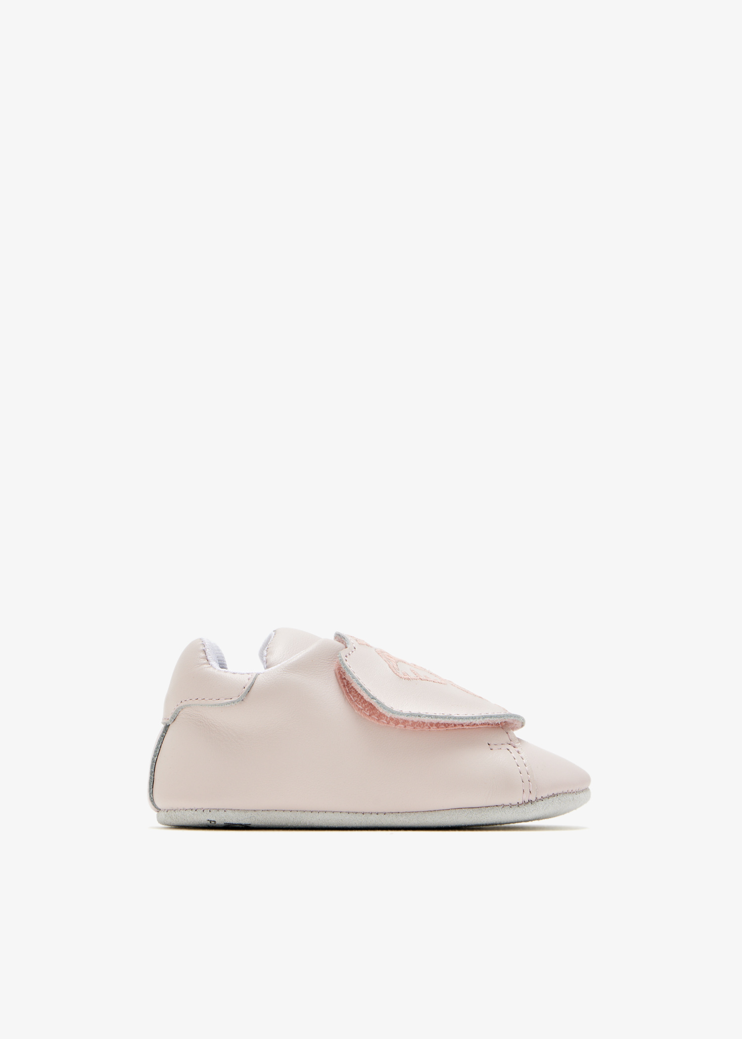 

Elephant-embroidered crib shoes, Pink