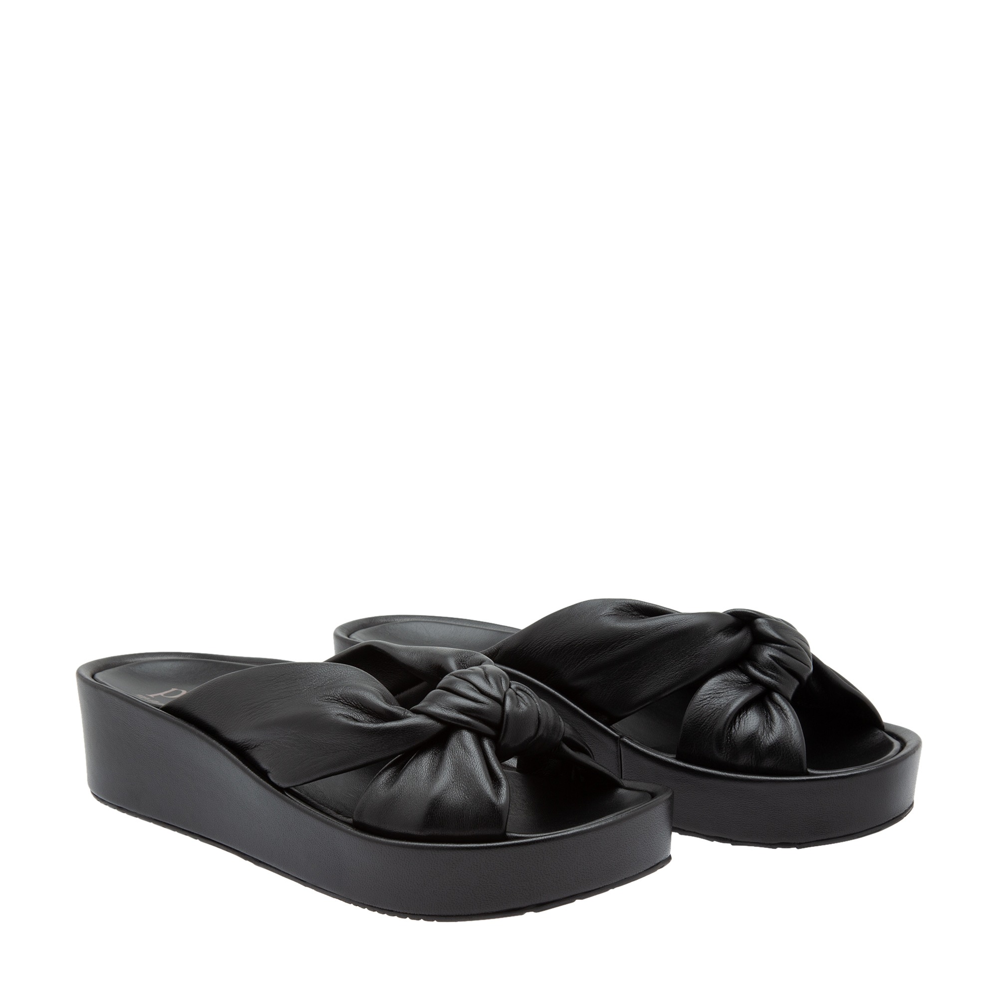 

Lany leather slides, Black