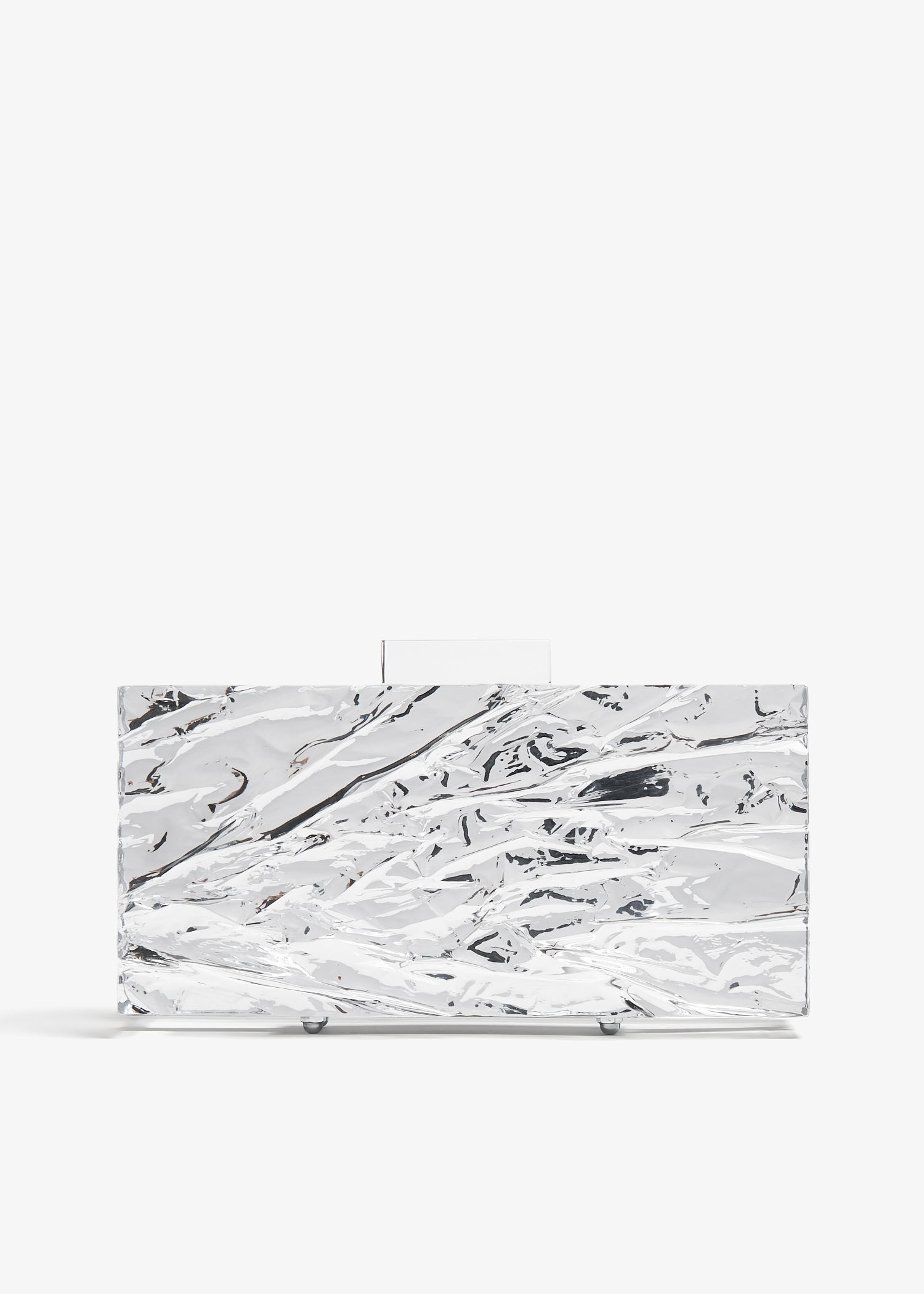 

Classic crushed ice clutch, Silver