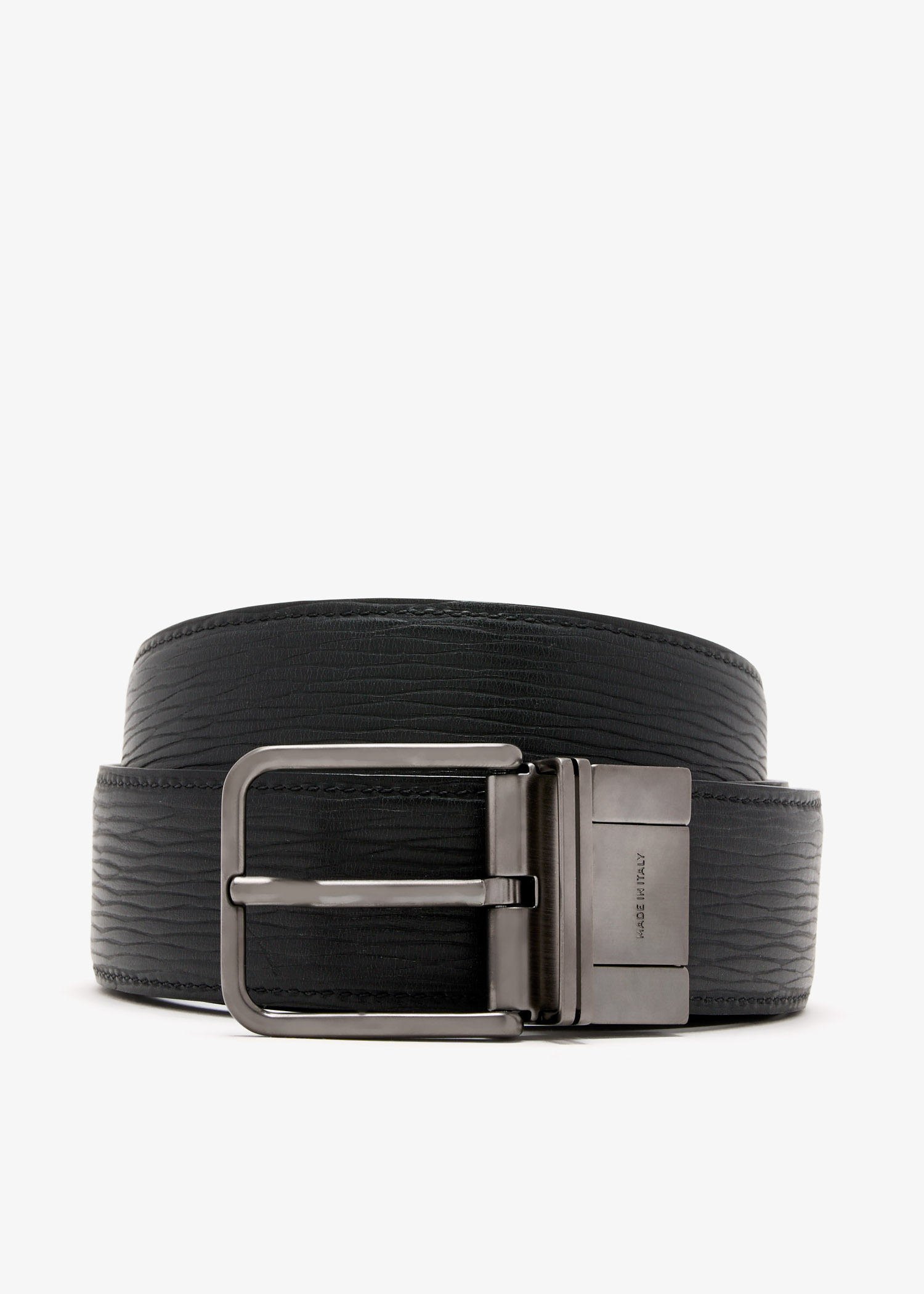

Reversible leather belt, Black