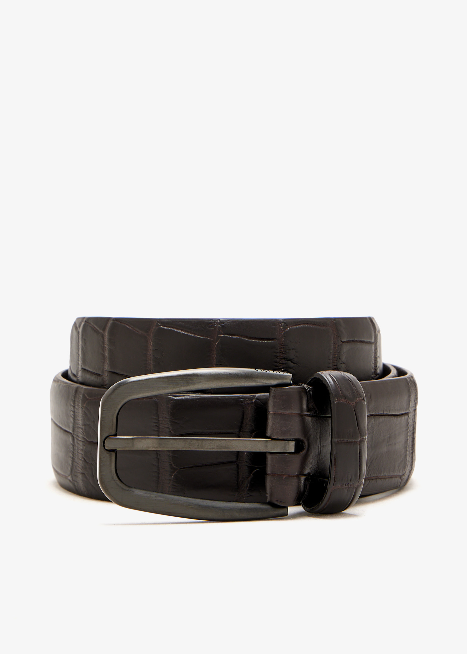 

Alligator leather belt, Brown
