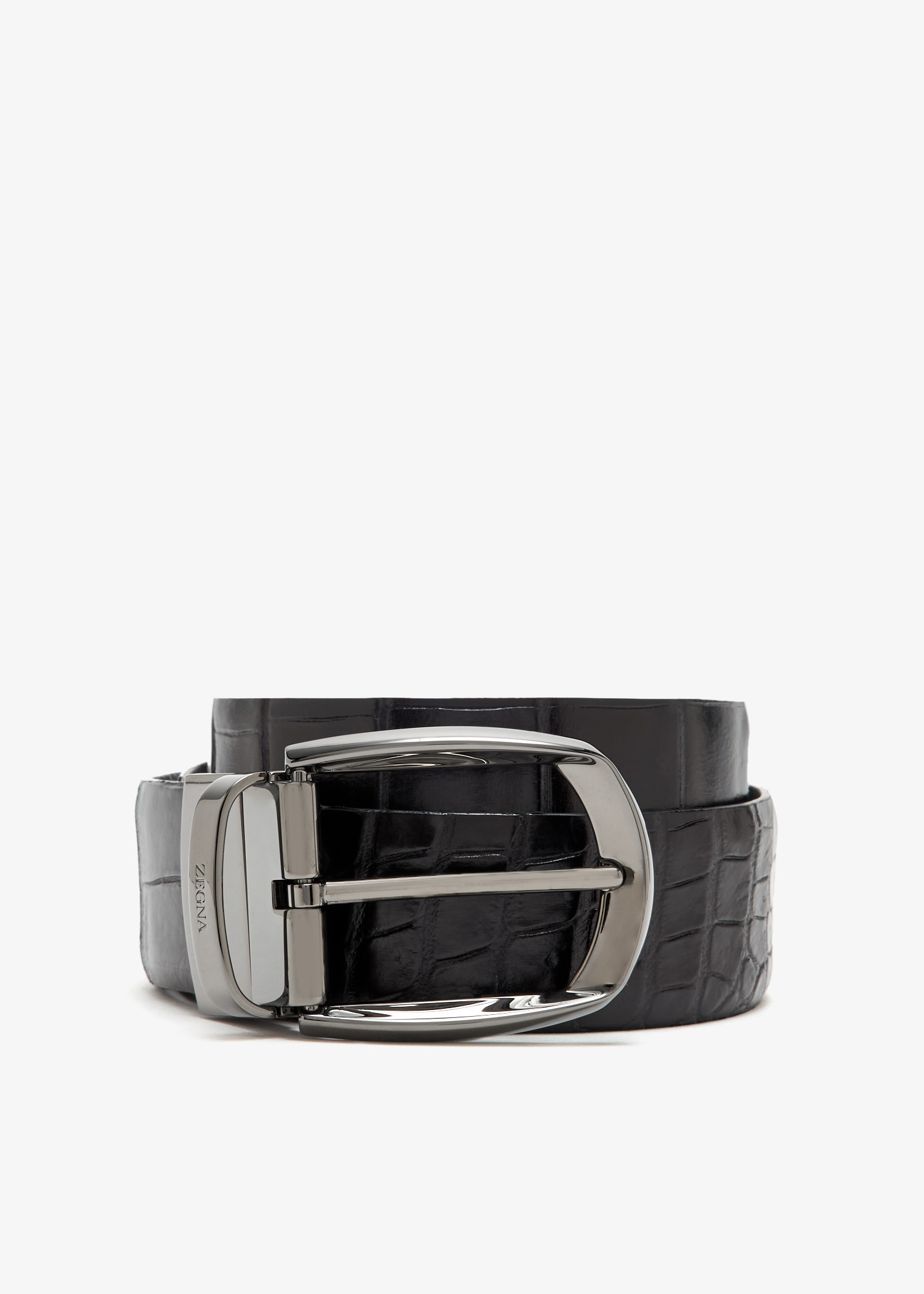 

Alligator leather belt, Black