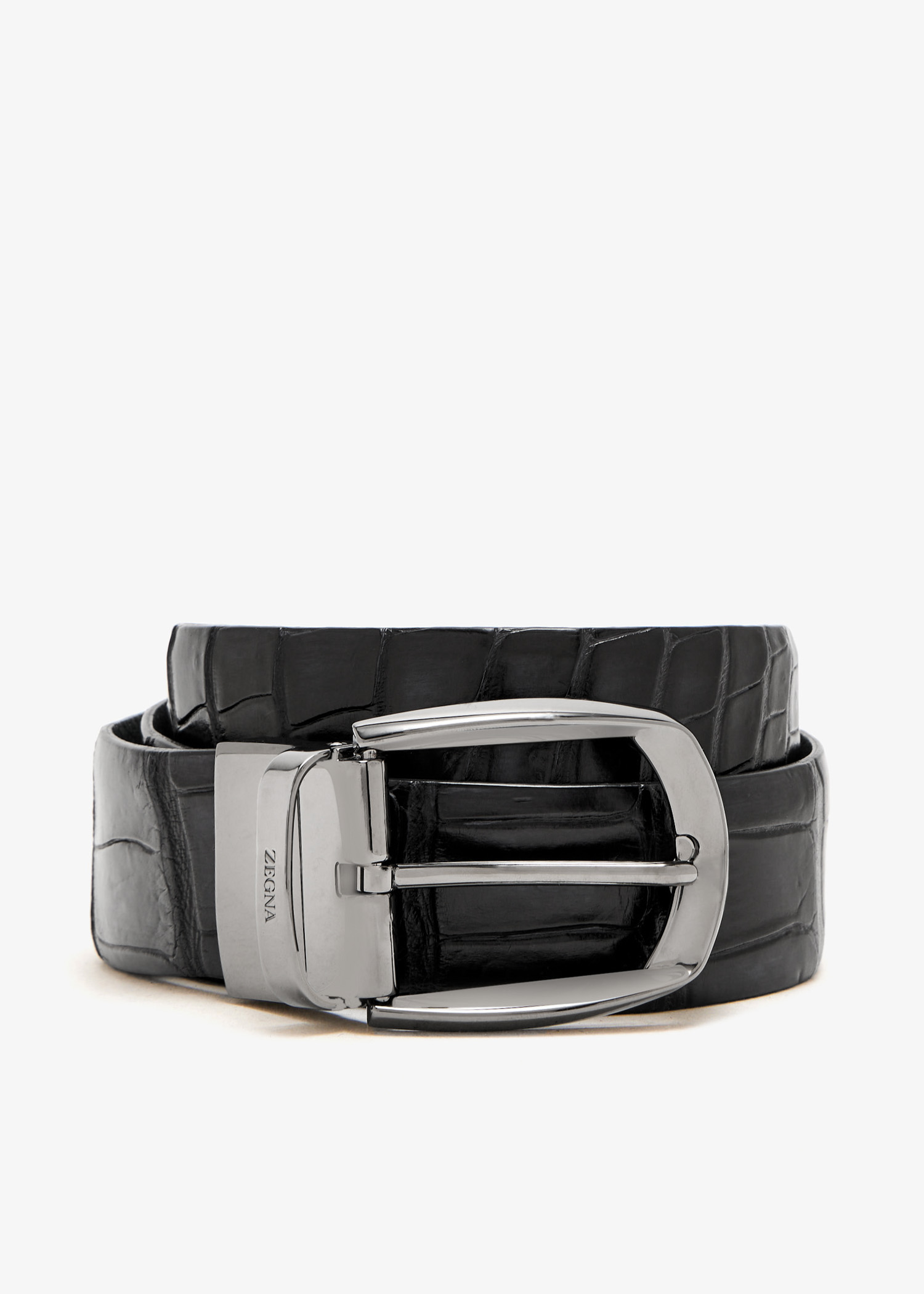 

Alligator leather belt, Navy