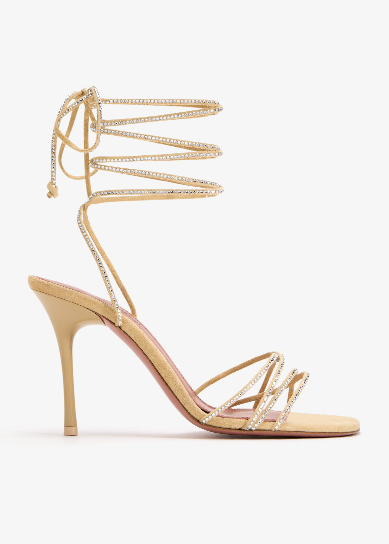 

Lori crystal lace-up sandals, Beige