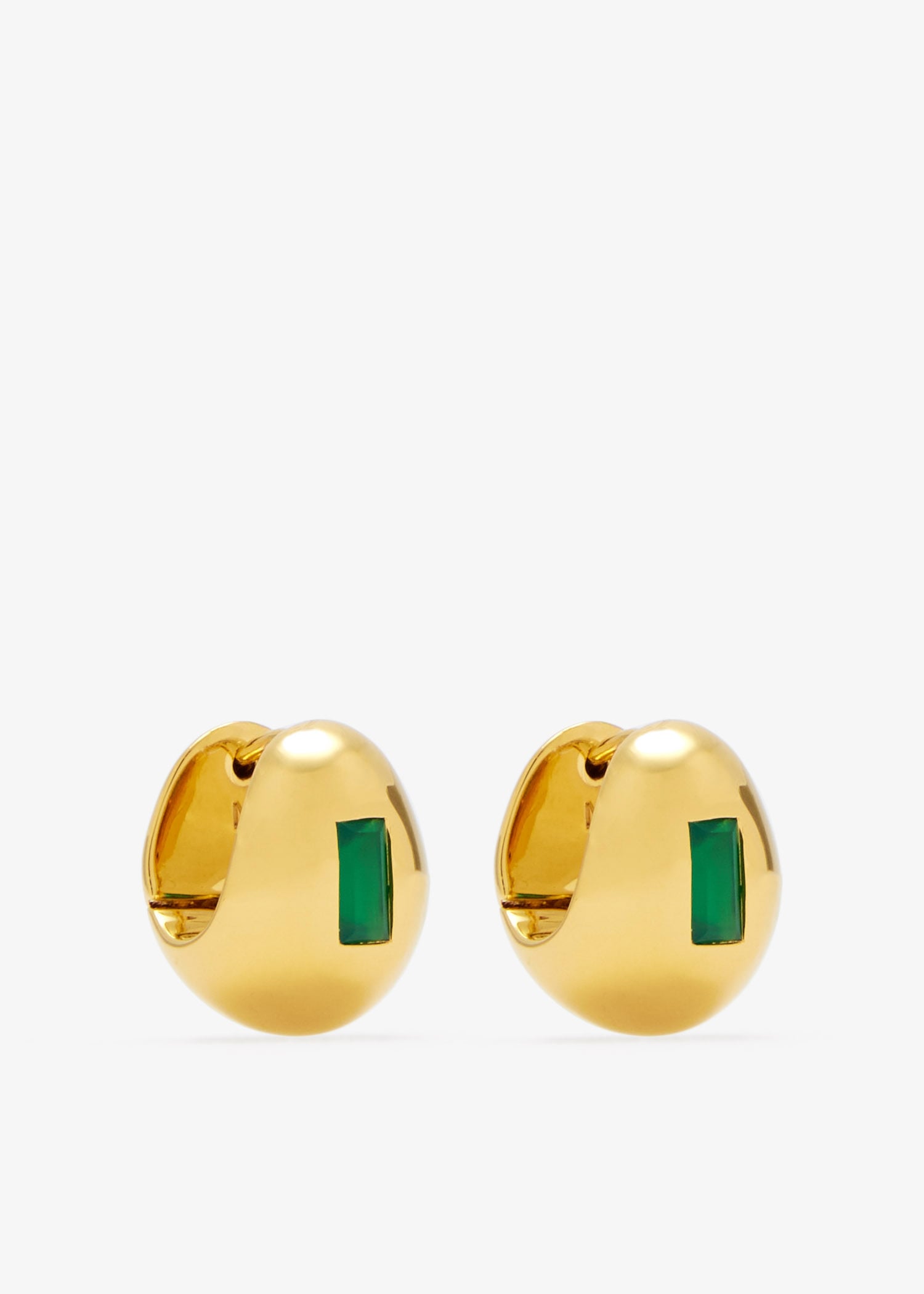 

Molten Gemstone Dome small hoop earrings, Gold