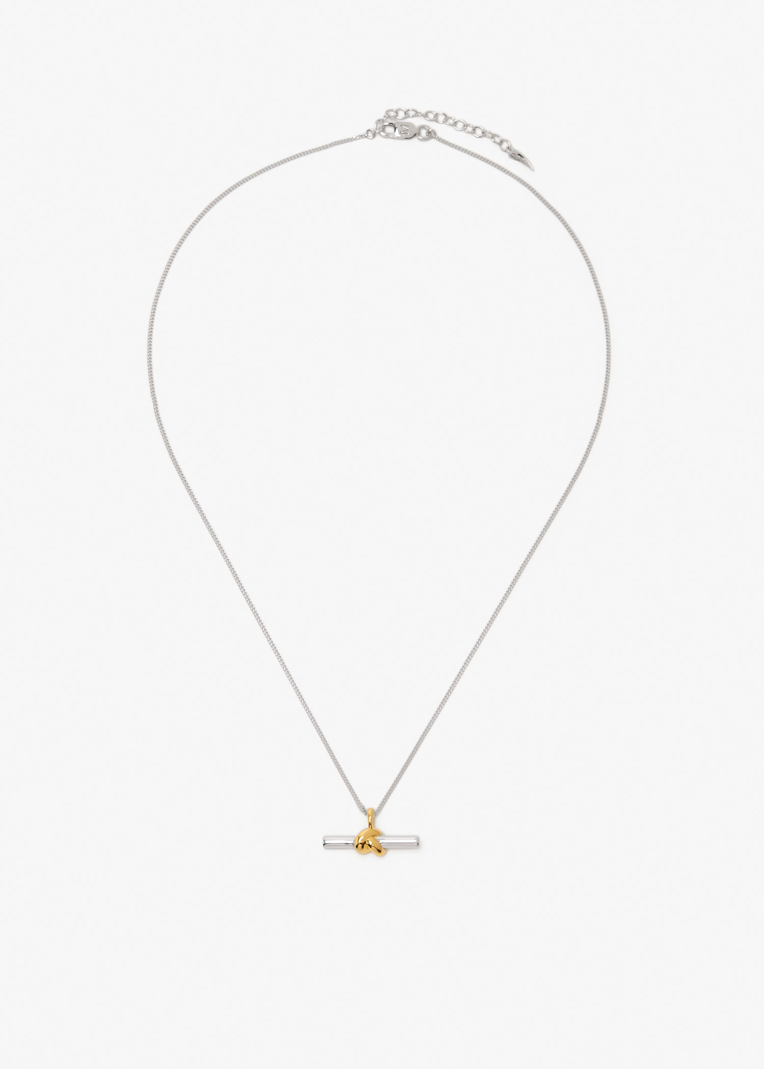 

x Lucy Williams T-Bar Knot pendant necklace, Silver