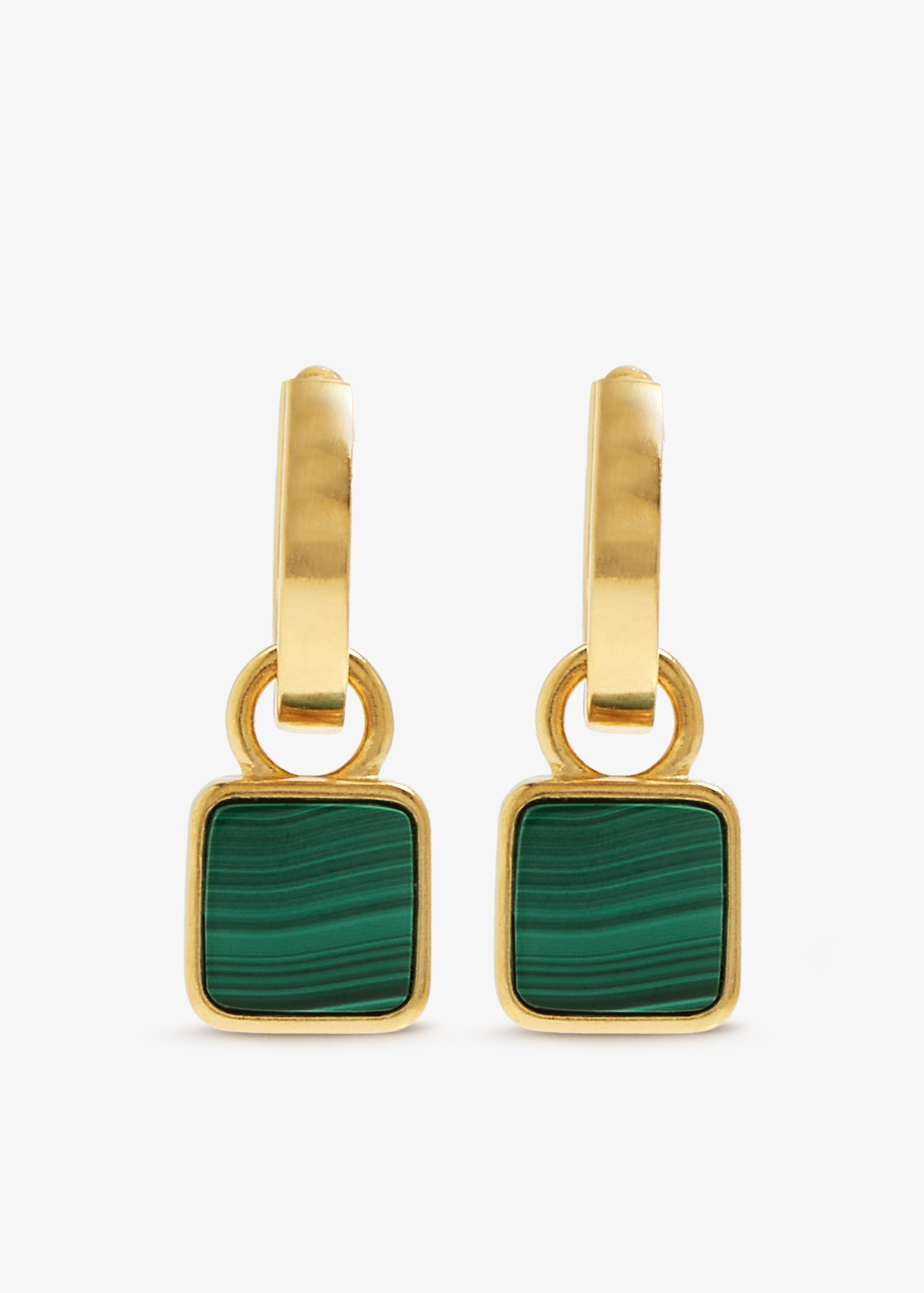 

x Lucy Williams Square Malachite mini earrings, Gold