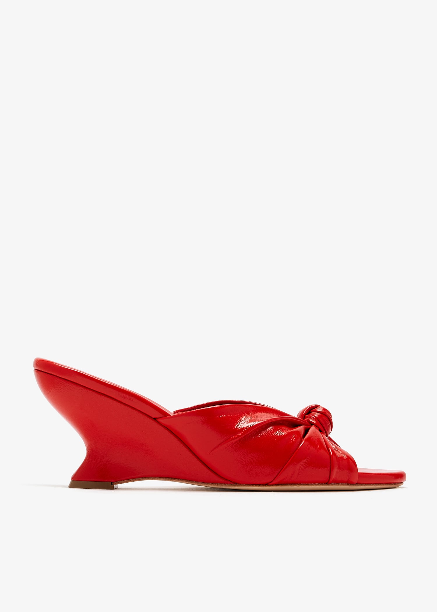 

Marsy Knot wedge mules, Red