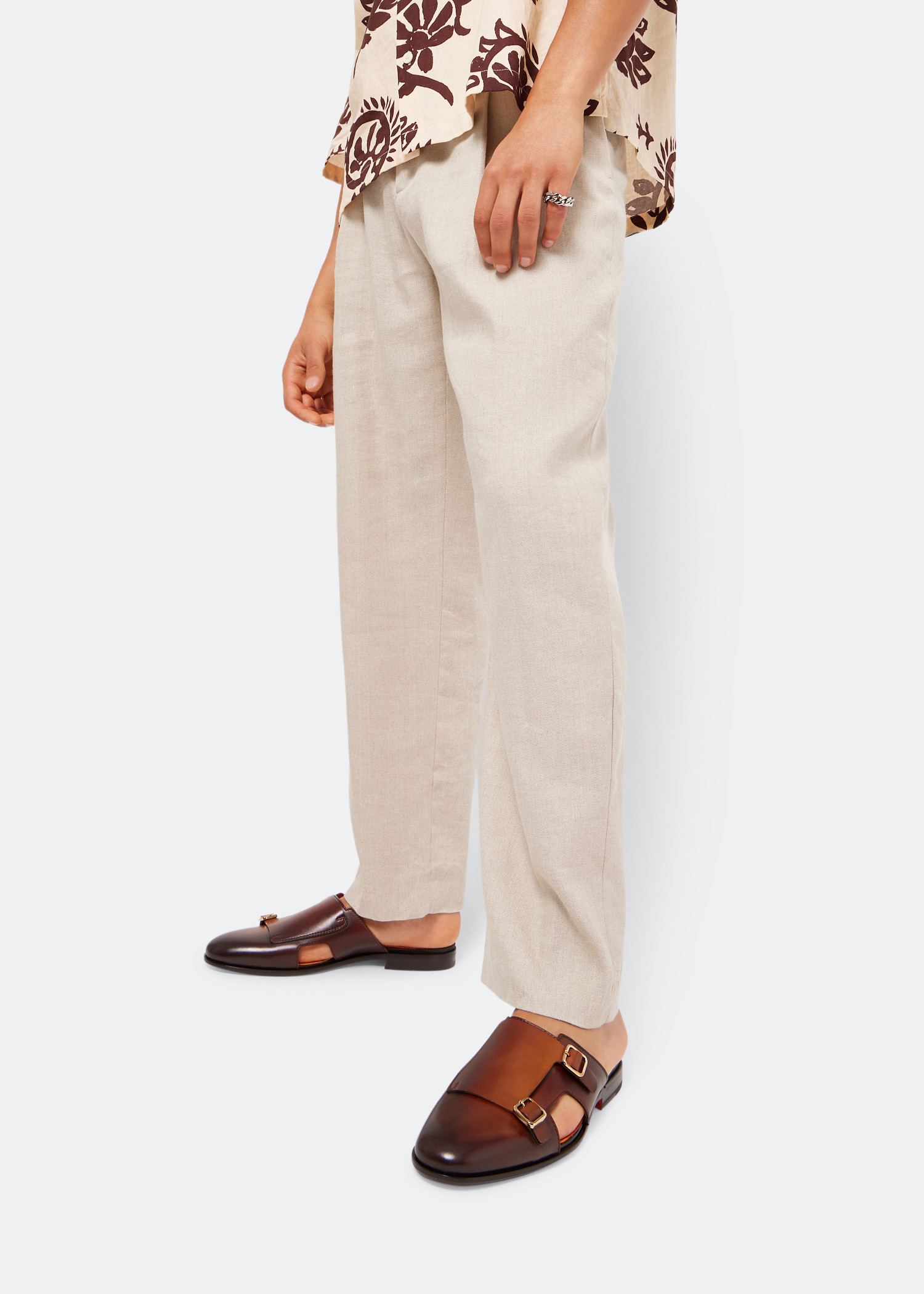 

Double-buckle sandals, Brown