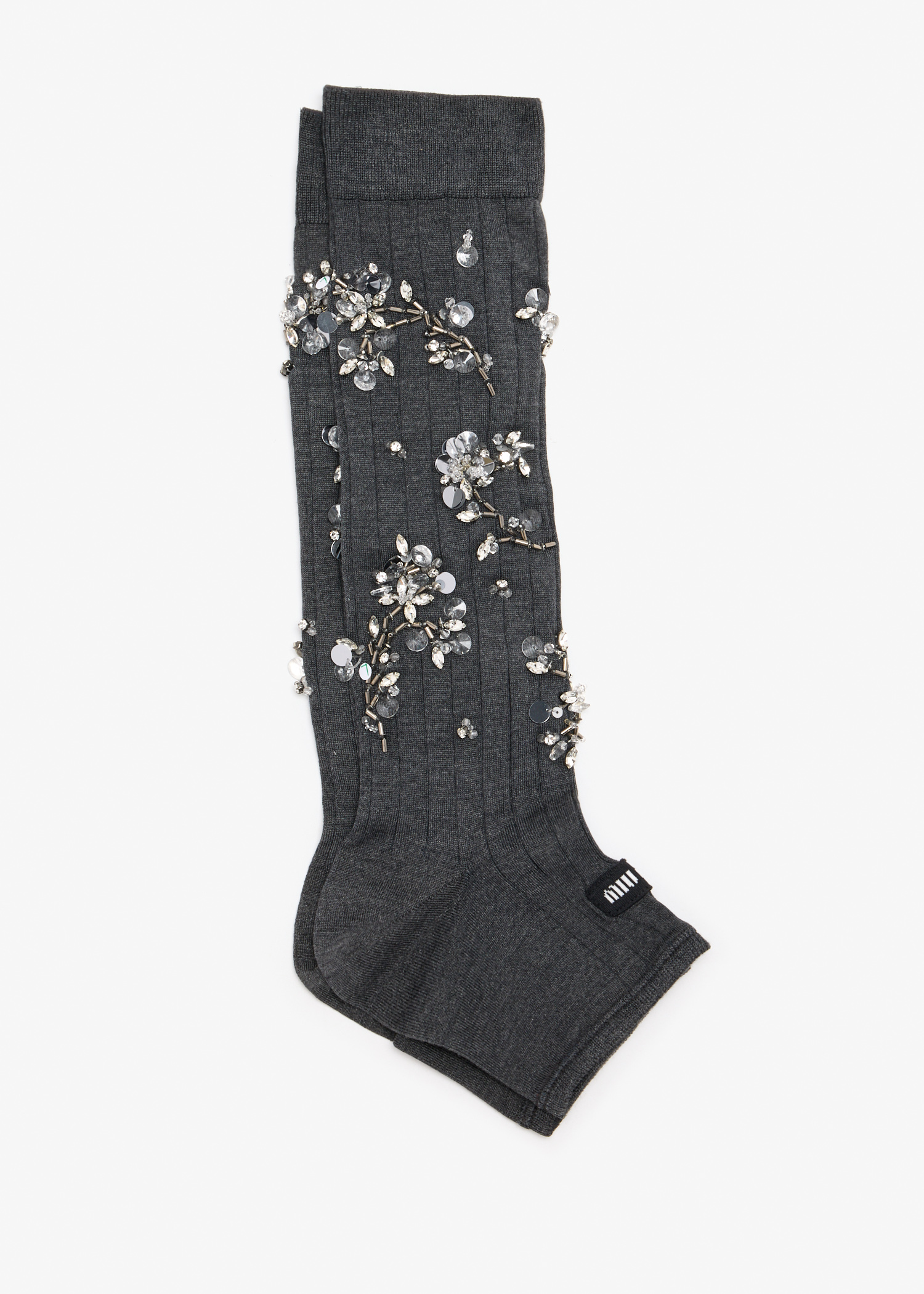 

Ribbed knit silk socks, Grey