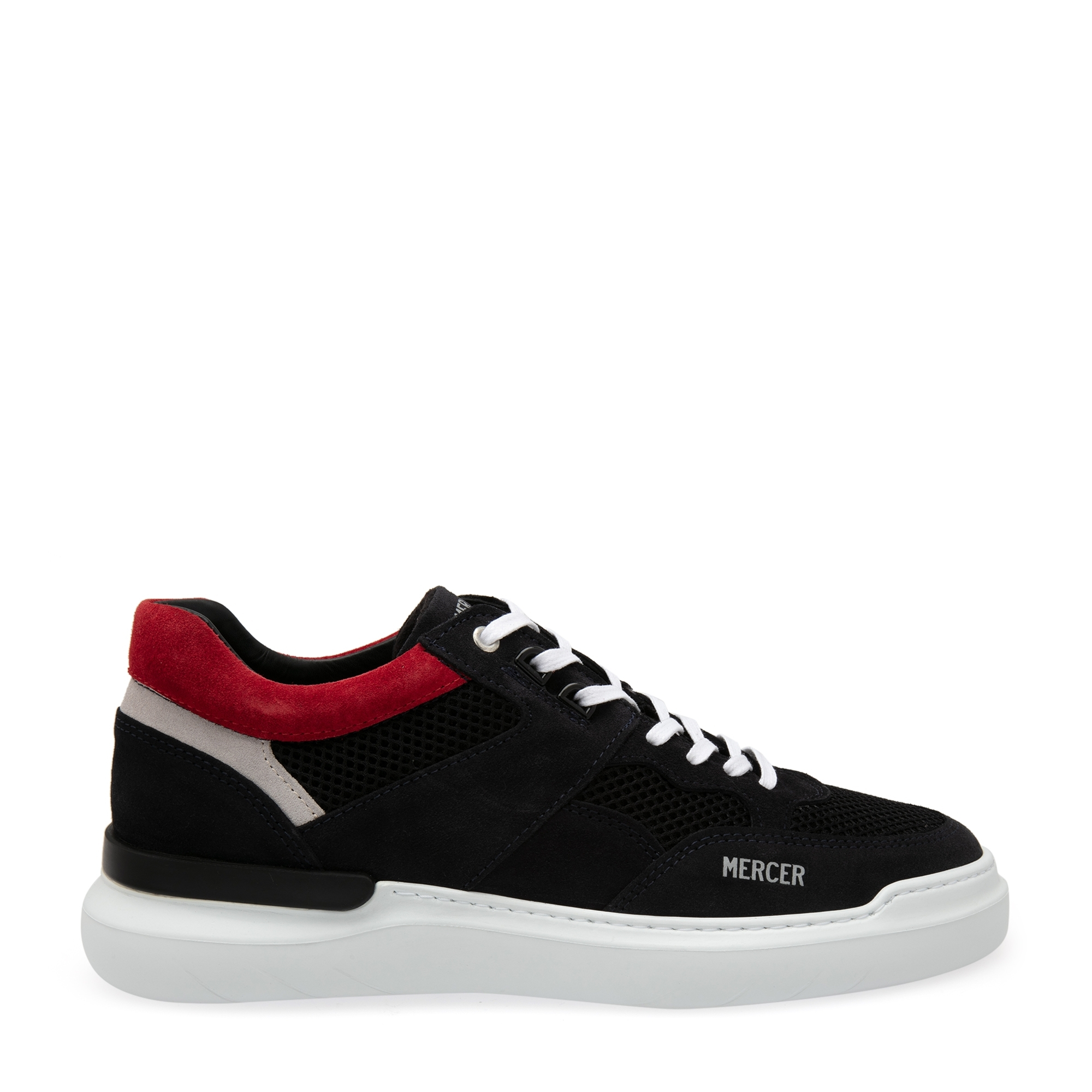 

Suede and mesh sneakers, Black