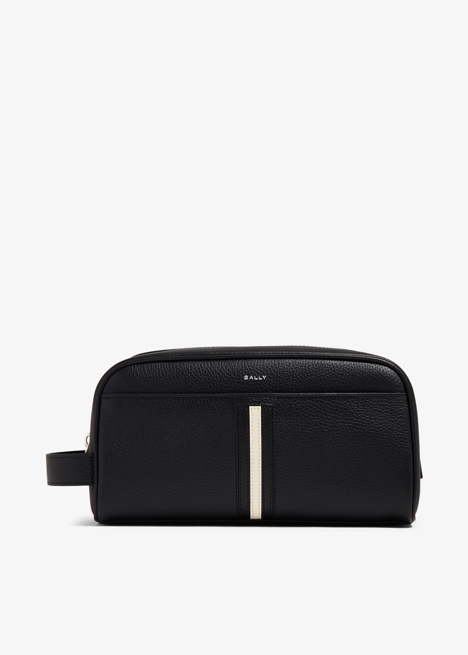 

Leather wash bag, Black